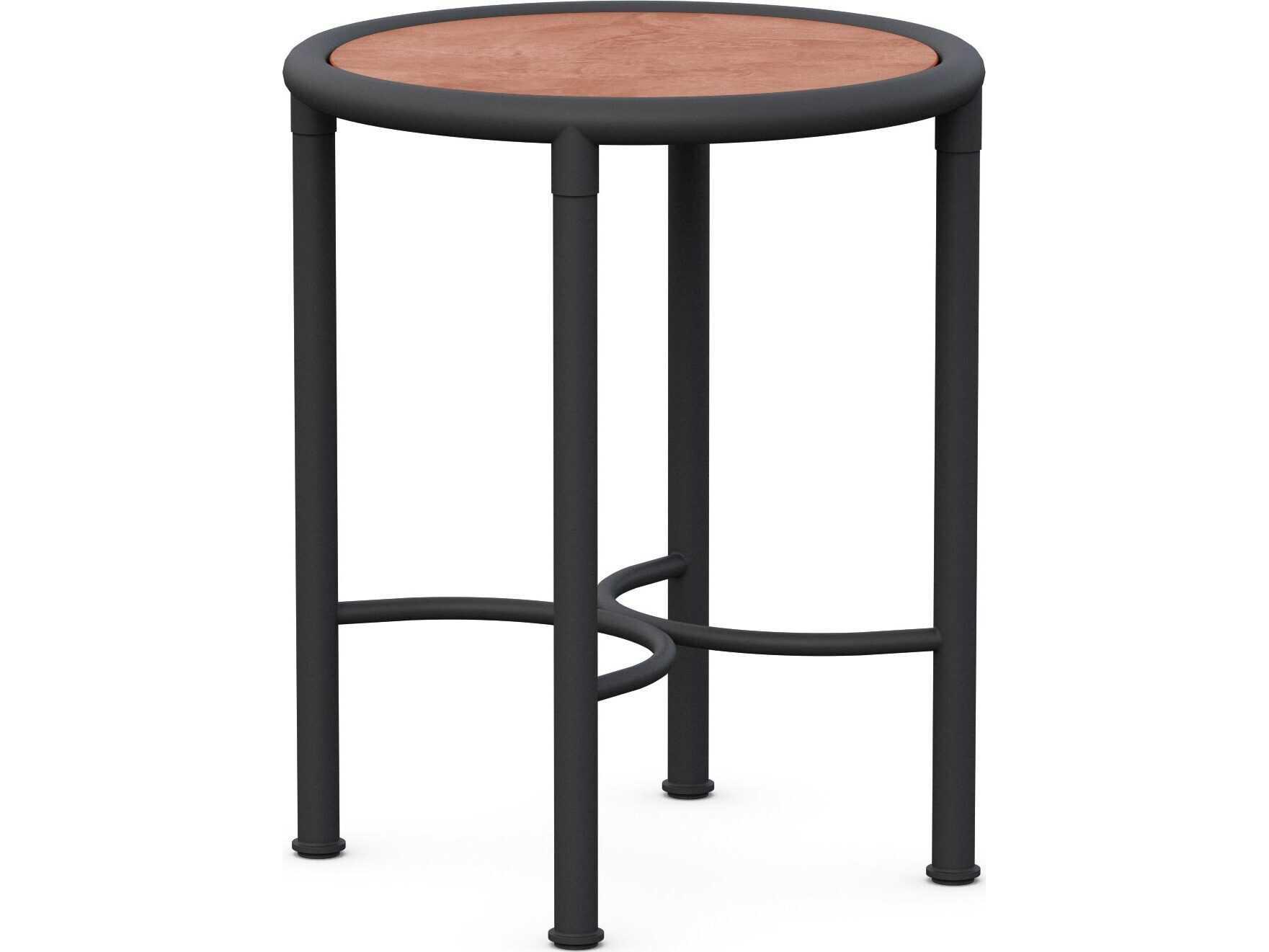 Azzurro Living Athens Noir Wrought Iron Round End Table