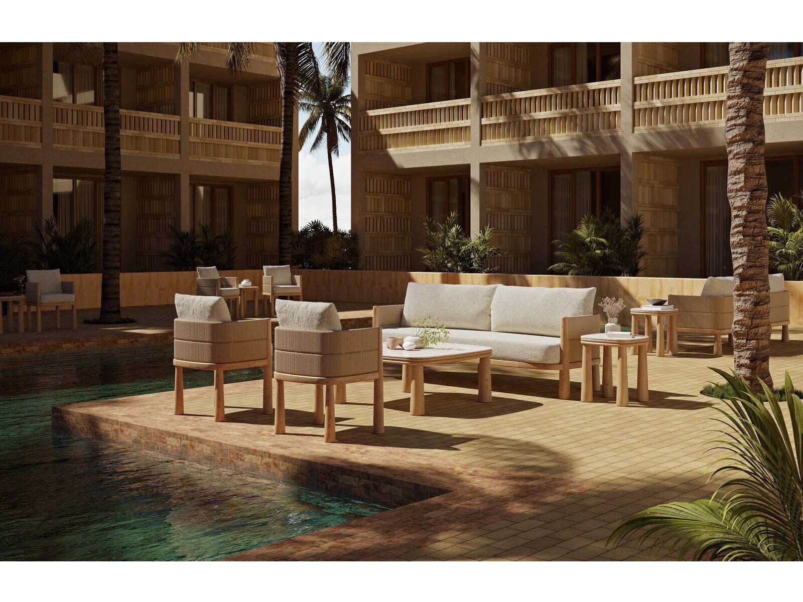 Azzurro Living Biscayne Natural Teak Square Coffee Table