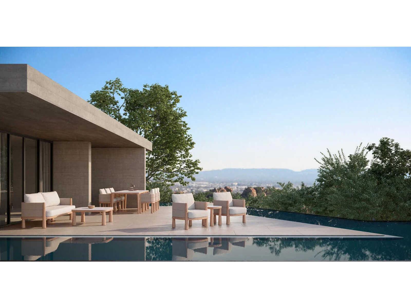 Azzurro Living Biscayne Natural Teak Square Coffee Table