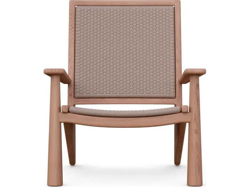 Azzurro Living Biscayne Natural Teak Wicker Rope Lounge Chair