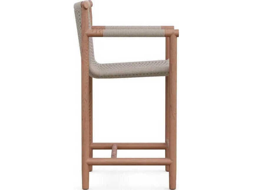 Azzurro Living Boca Natural Teak Rope Counter Stool