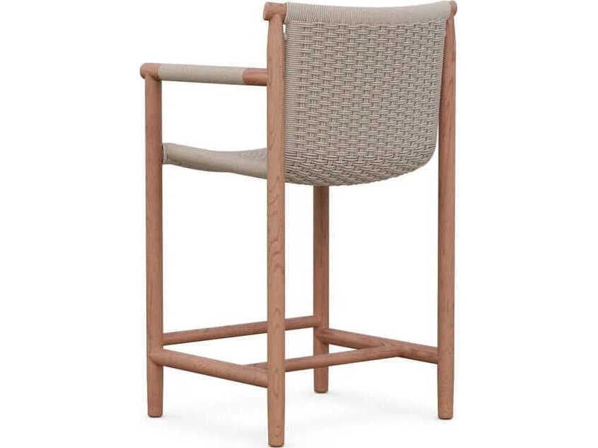 Azzurro Living Boca Natural Teak Rope Counter Stool