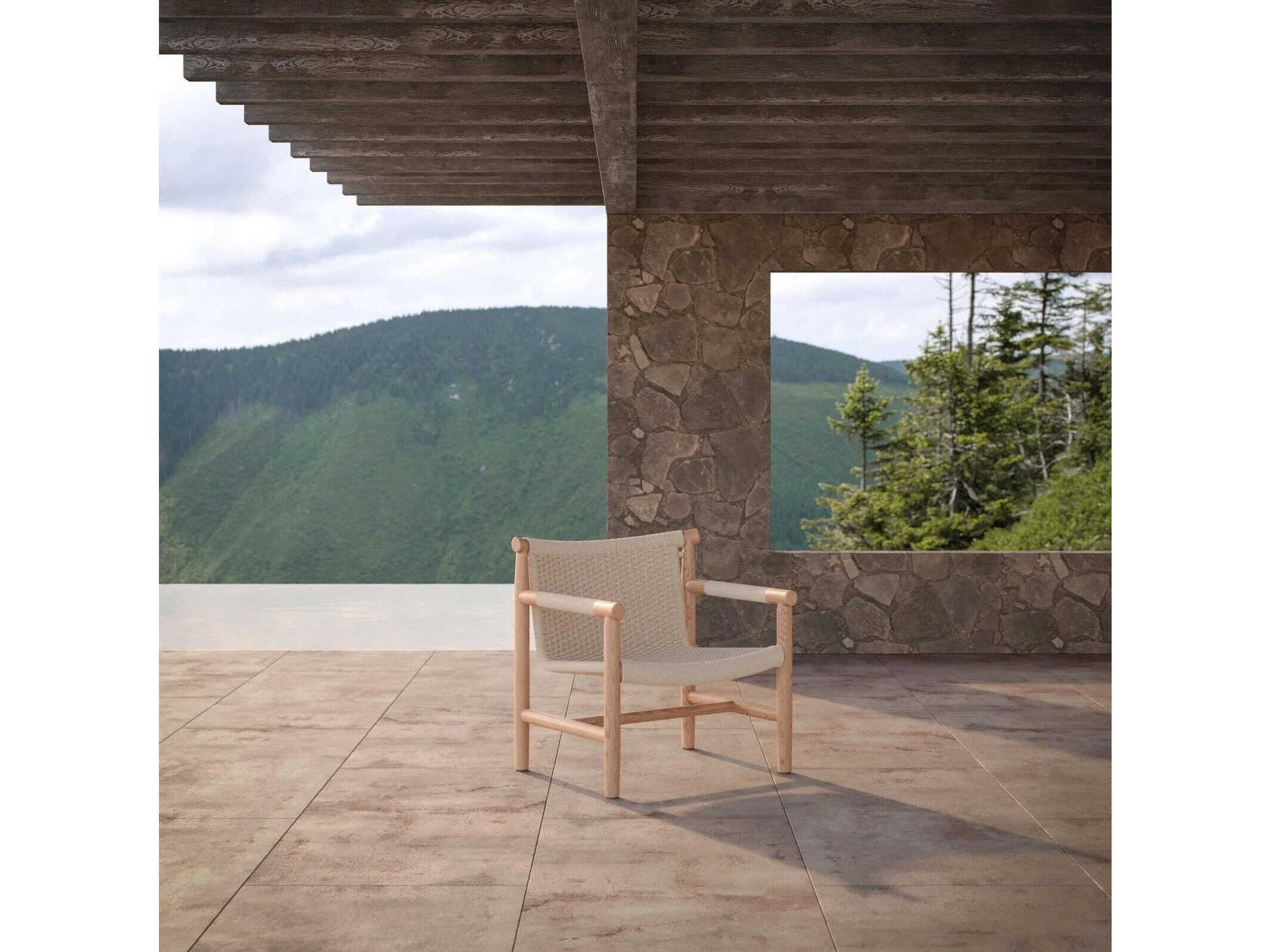 Azzurro Living Boca Natural Teak Rope Lounge Chair