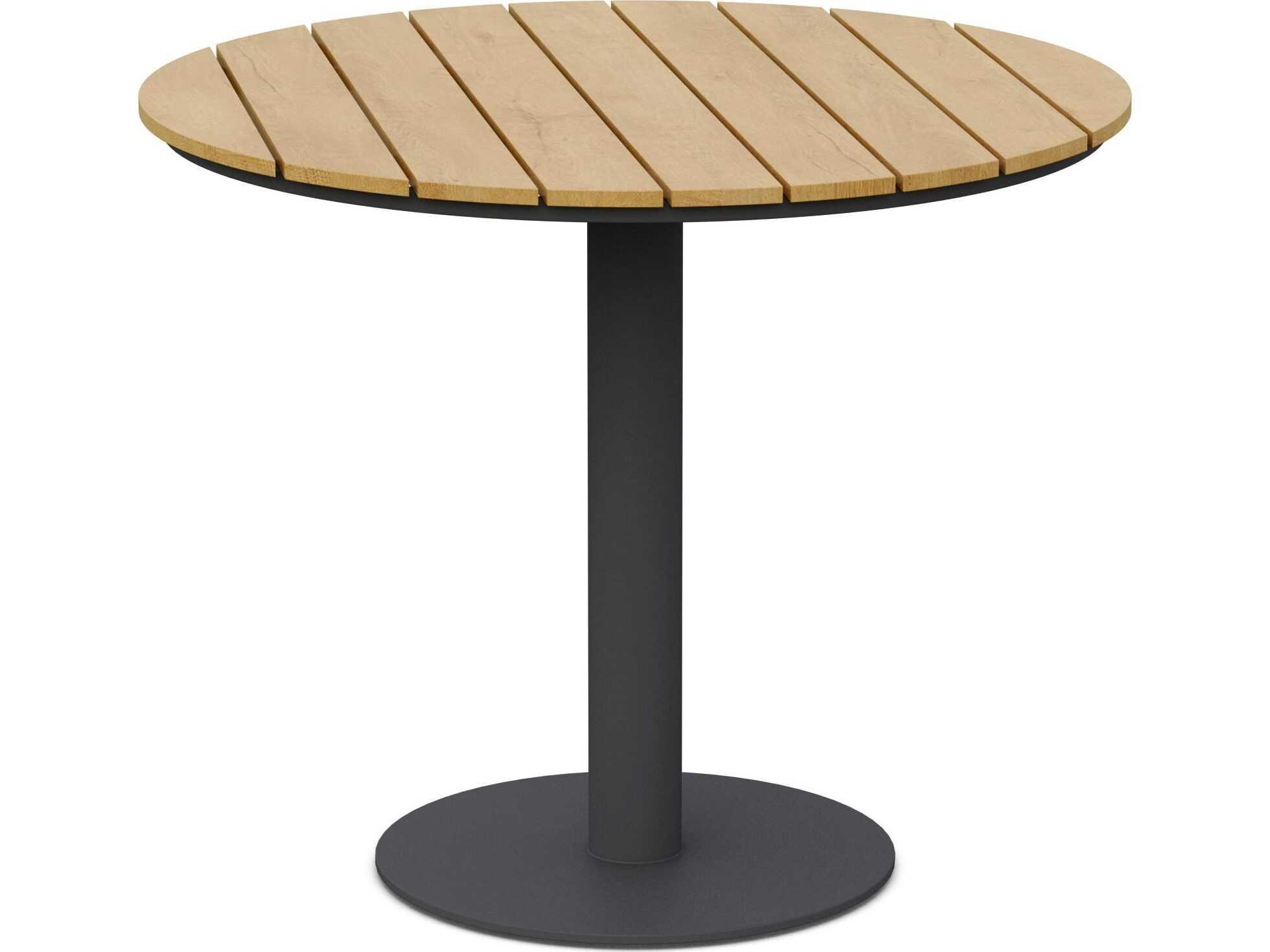 Azzurro Living Bordeaux Matte Charcoal Aluminum Round Dining Table