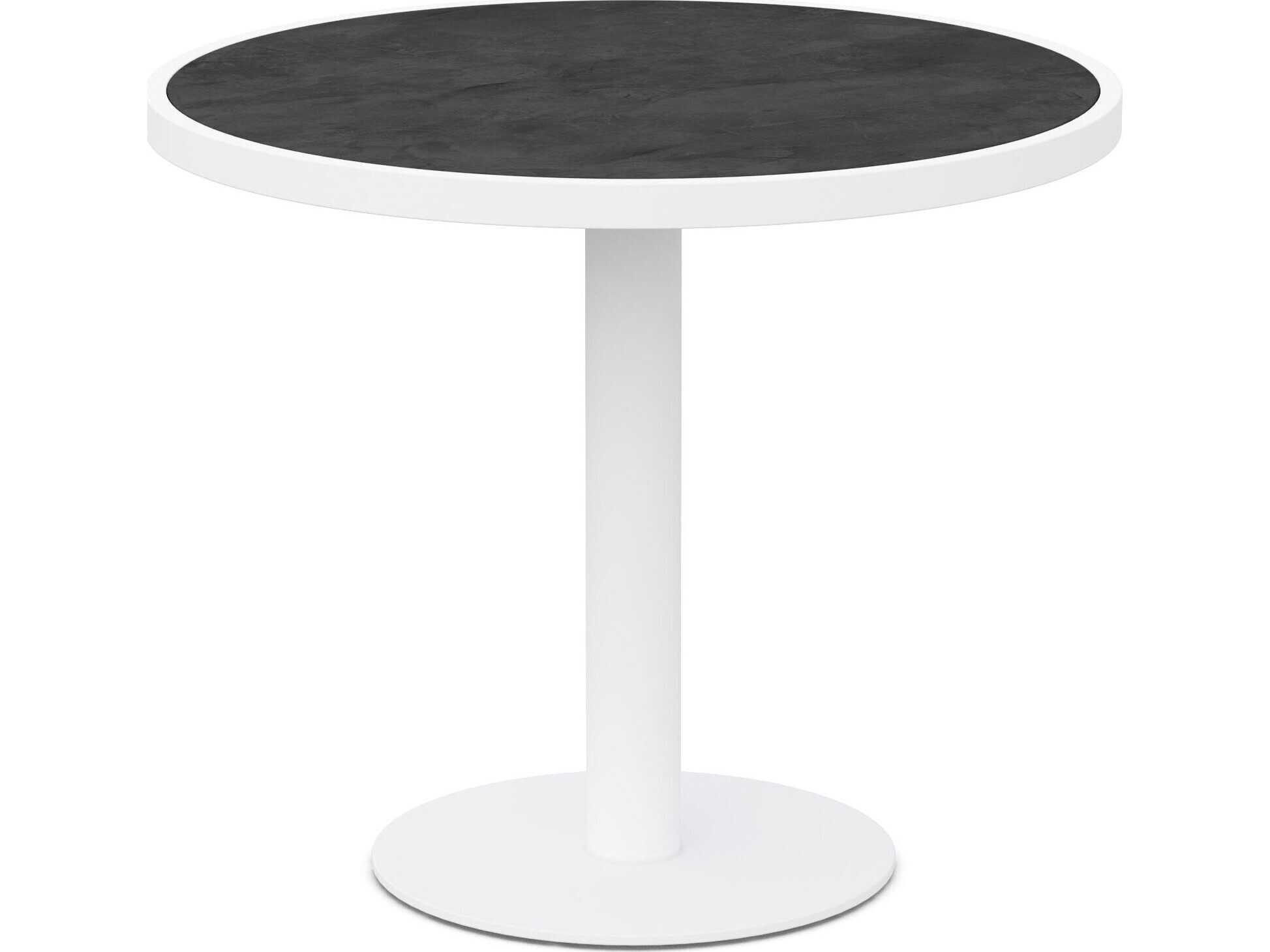 Azzurro Living Bordeaux Matte White Aluminum Round Dining Table