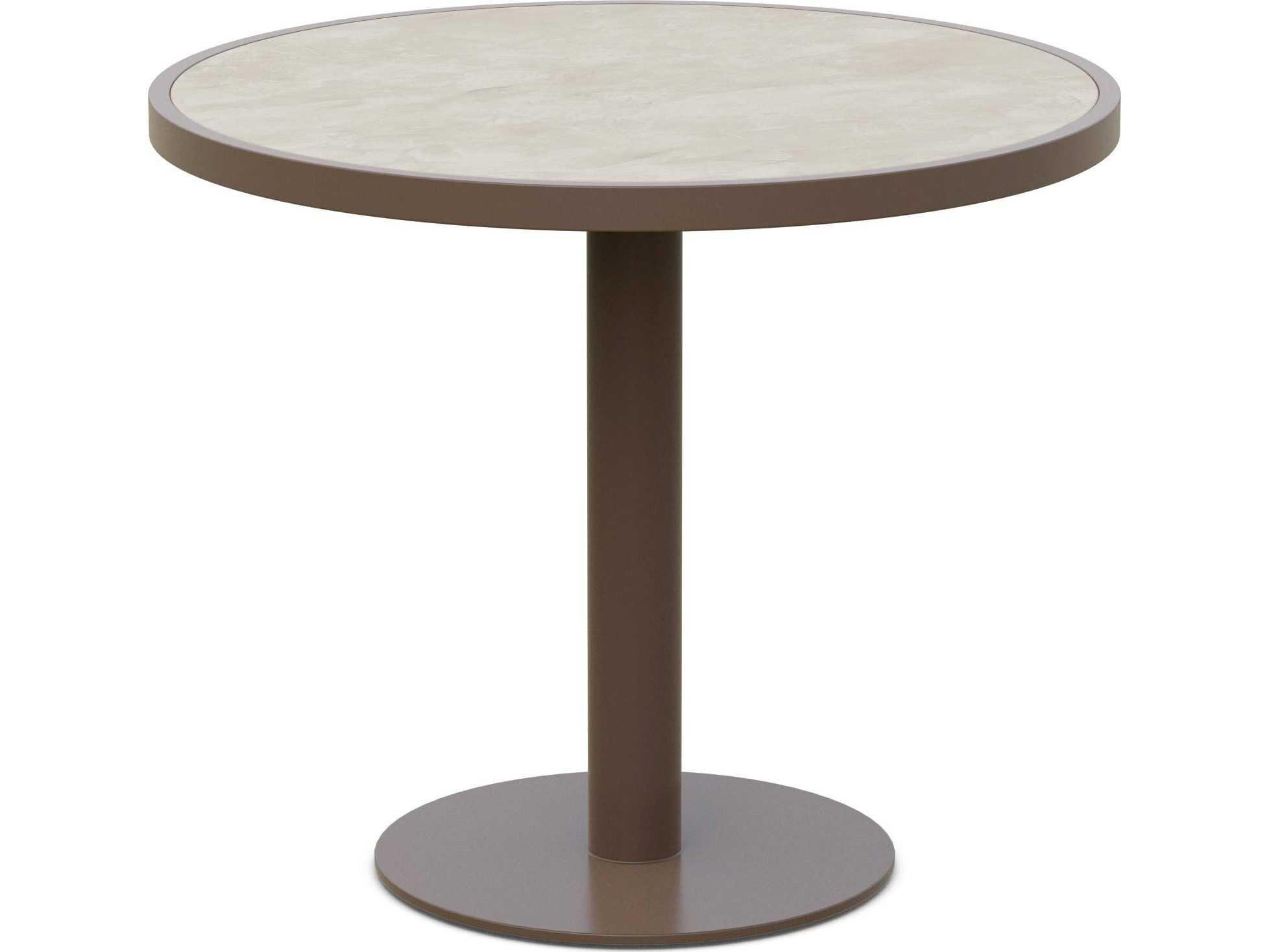 Azzurro Living Bordeaux Matte Bronze Aluminum Round Dining Table