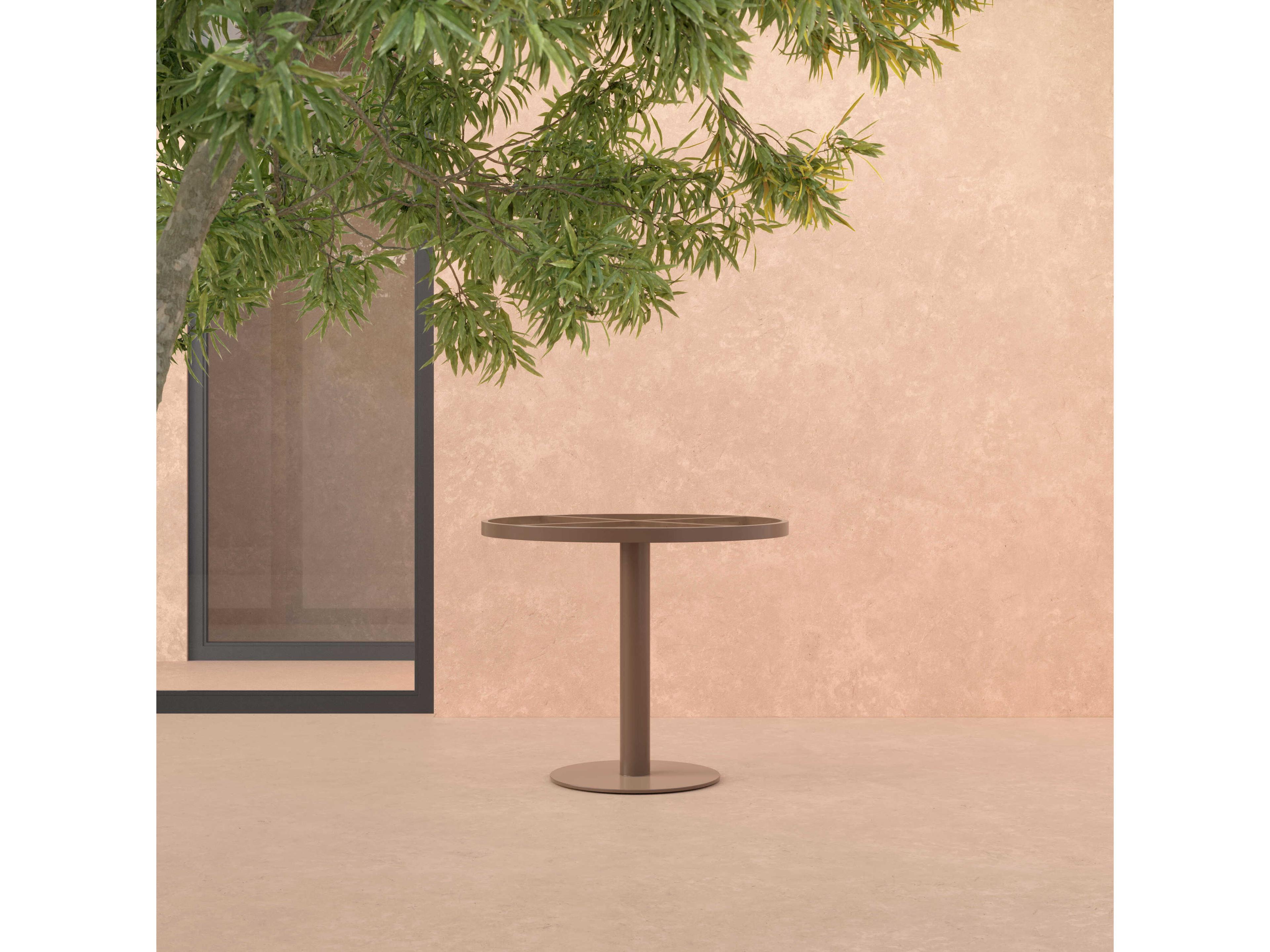 Azzurro Living Bordeaux Matte Bronze Aluminum Round Dining Table