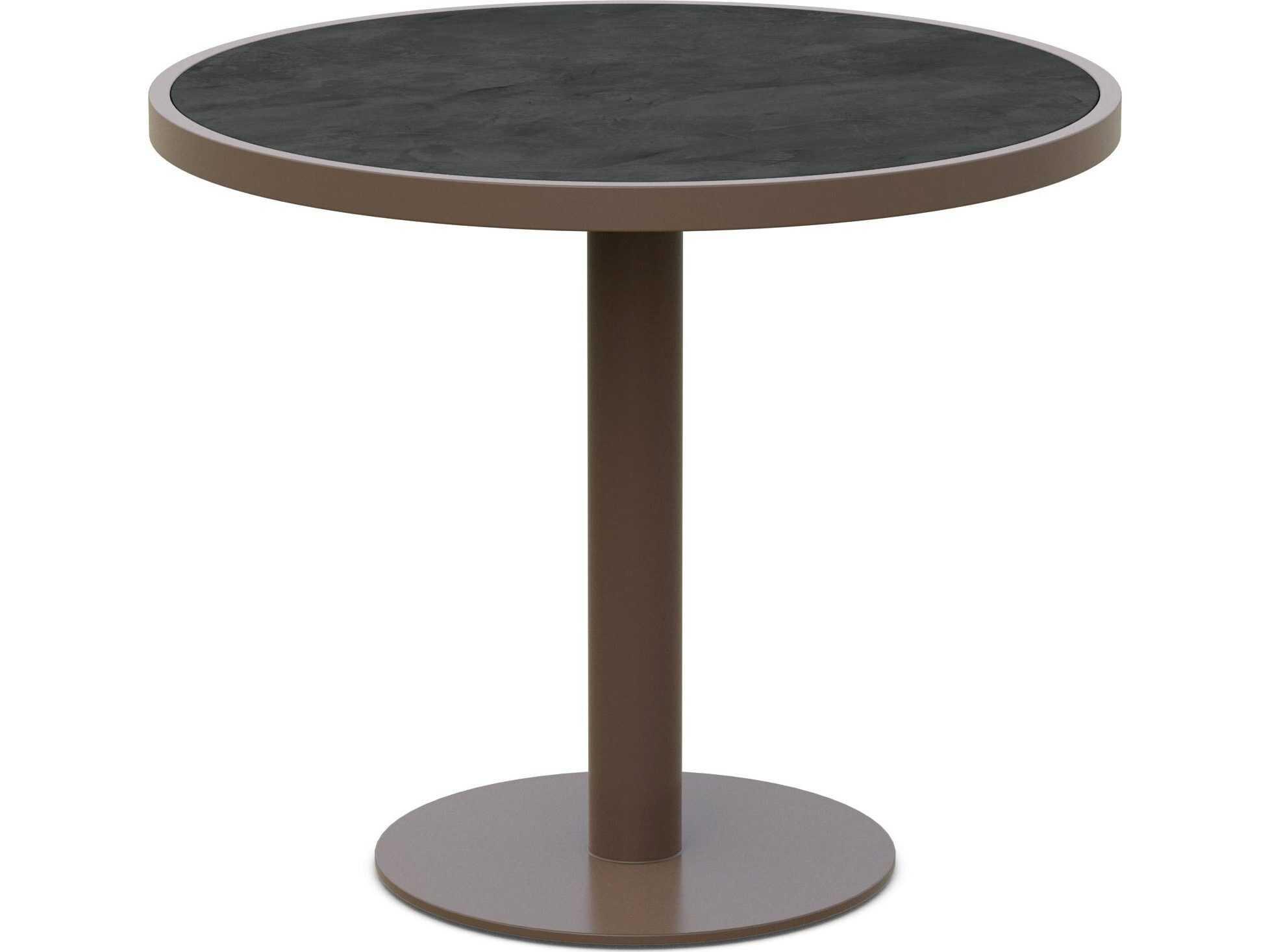 Azzurro Living Bordeaux Matte Bronze Aluminum Round Dining Table