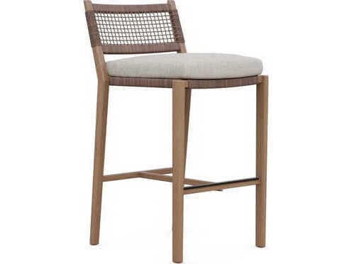 Azzurro Living Bozeman Barkaluwood Wood Cushion Bar Stool Set of 2