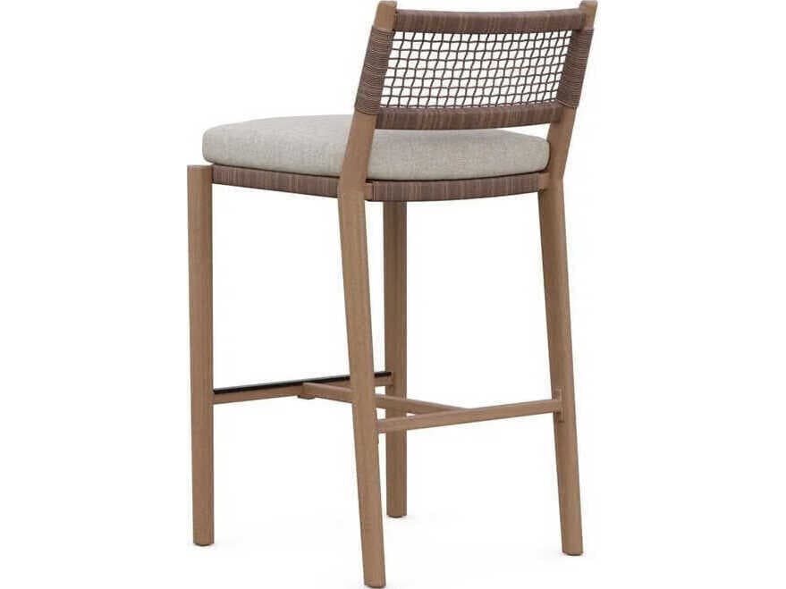 Azzurro Living Bozeman Barkaluwood Wood Cushion Bar Stool Set of 2