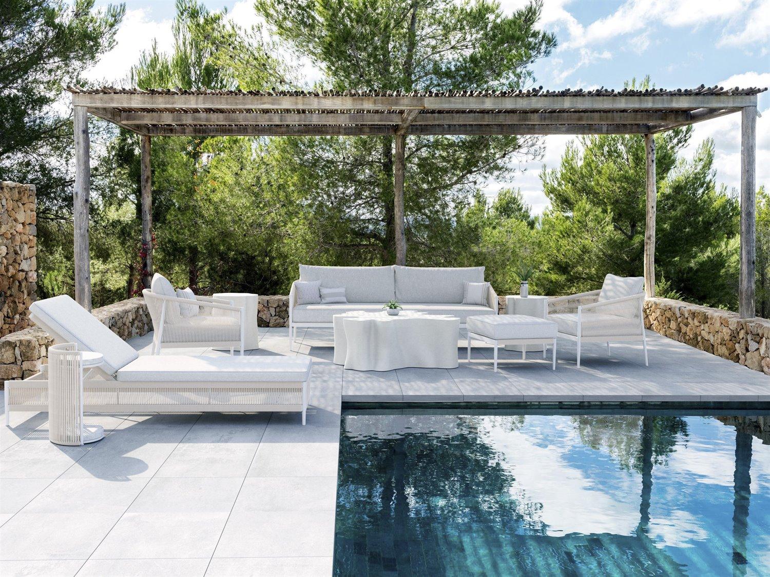 Azzurro Living Catalina White Rope Outdoor Lounge Set