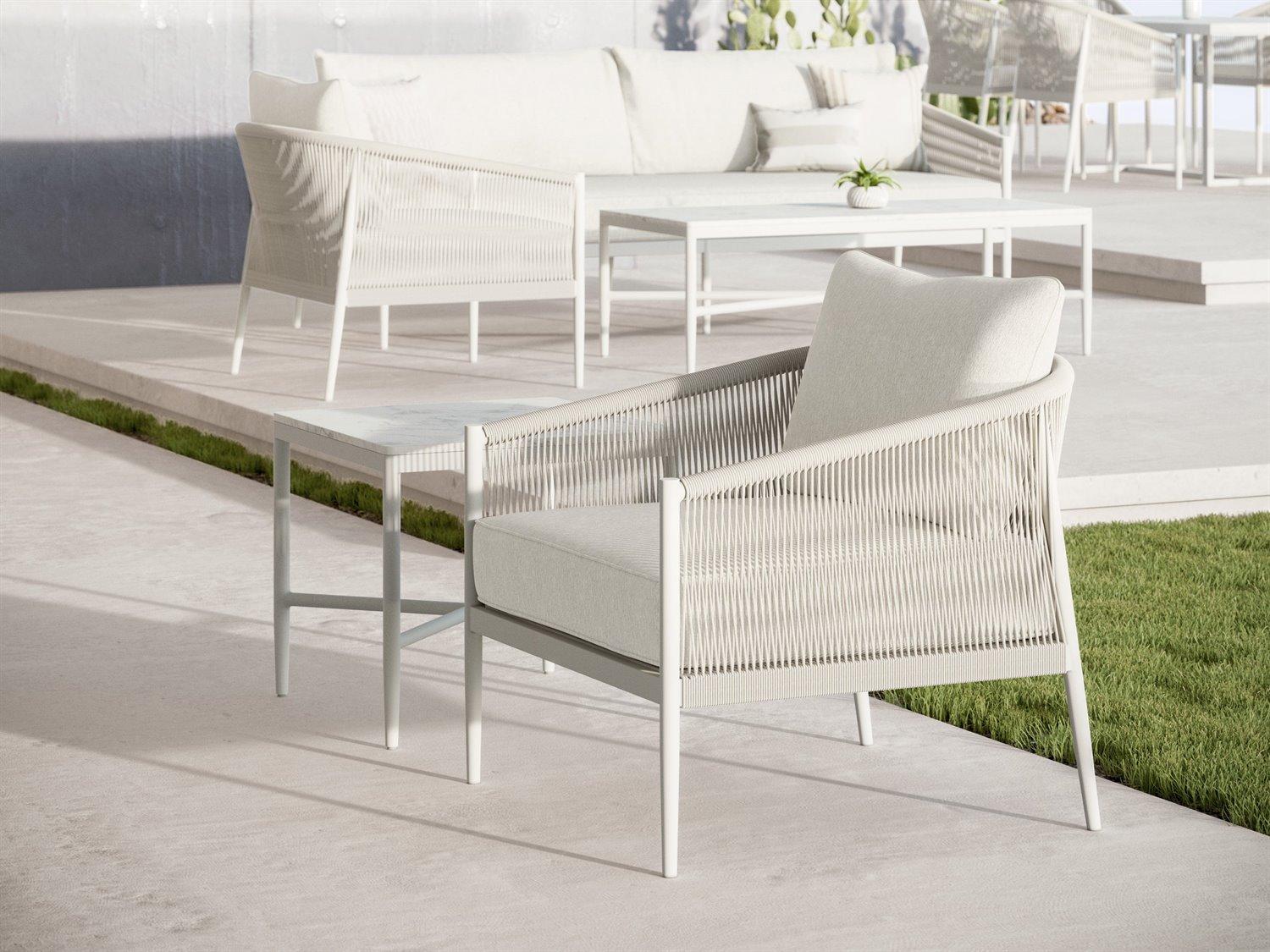 Azzurro Living Catalina White Rope Outdoor Patio Lounge Set