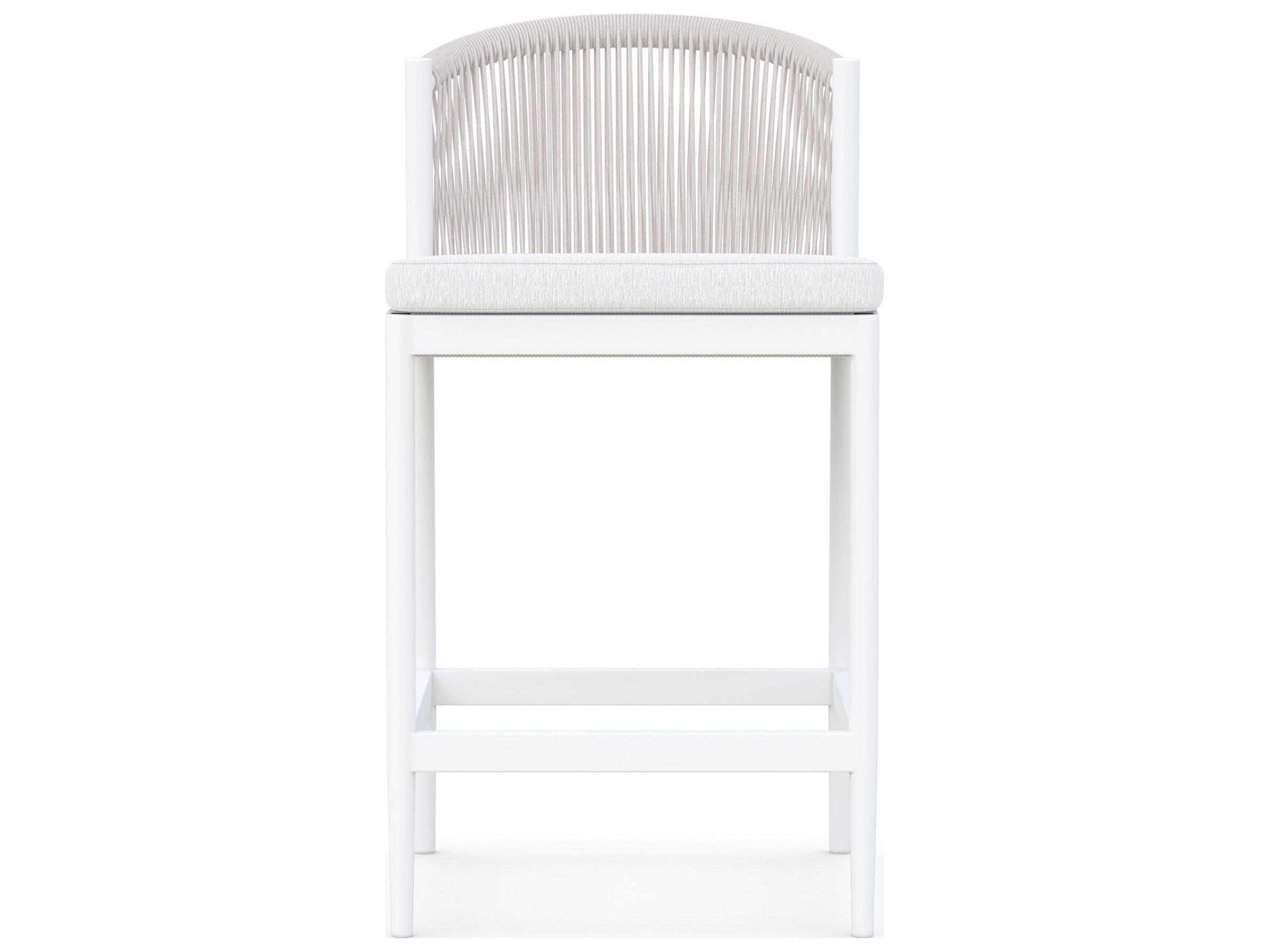 Azzurro Living Catalina Sand All-Weather Rope Outdoor Patio Counter Stool with Cloud Cushion