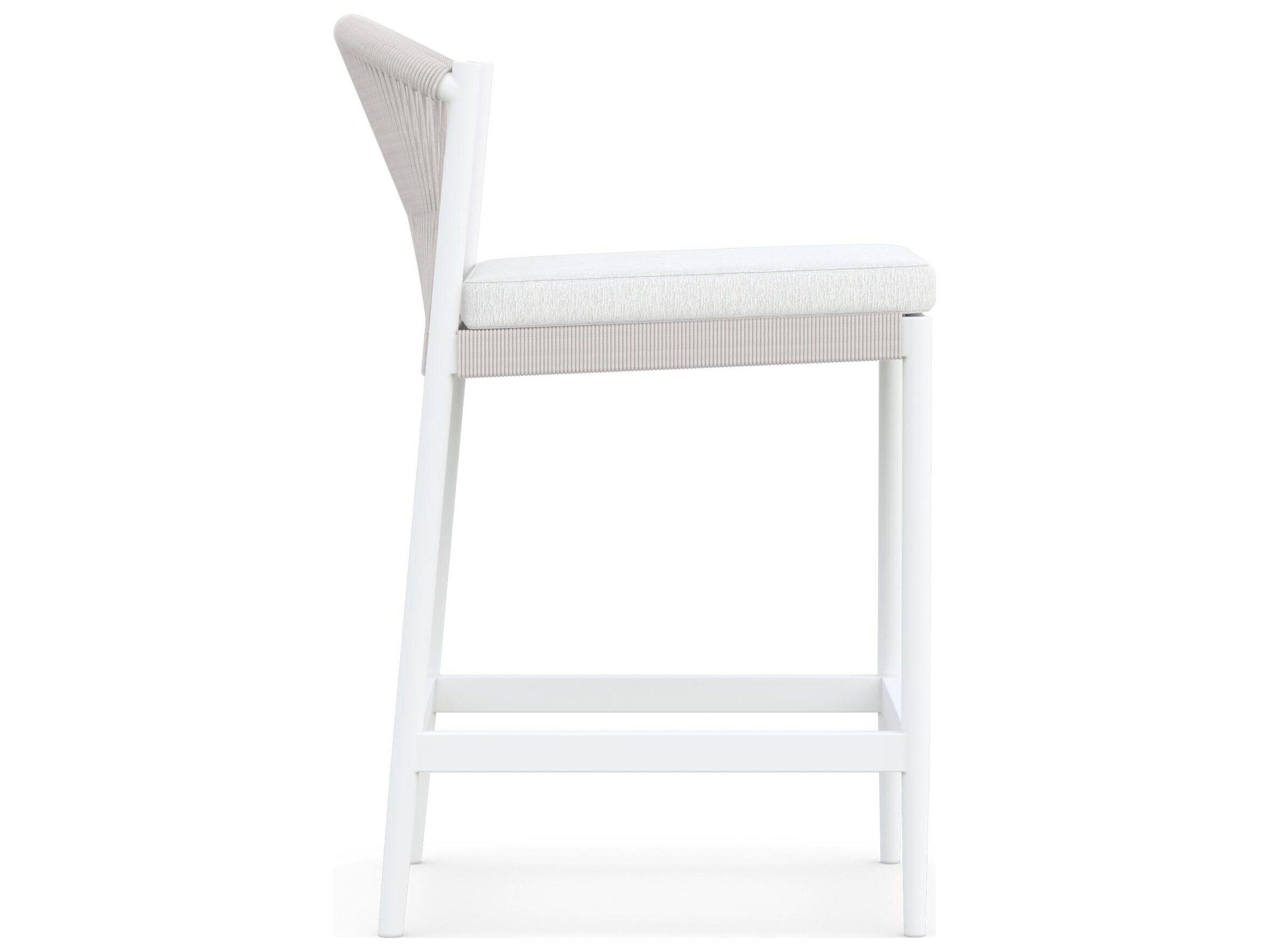 Azzurro Living Catalina Sand All-Weather Rope Outdoor Patio Counter Stool with Cloud Cushion