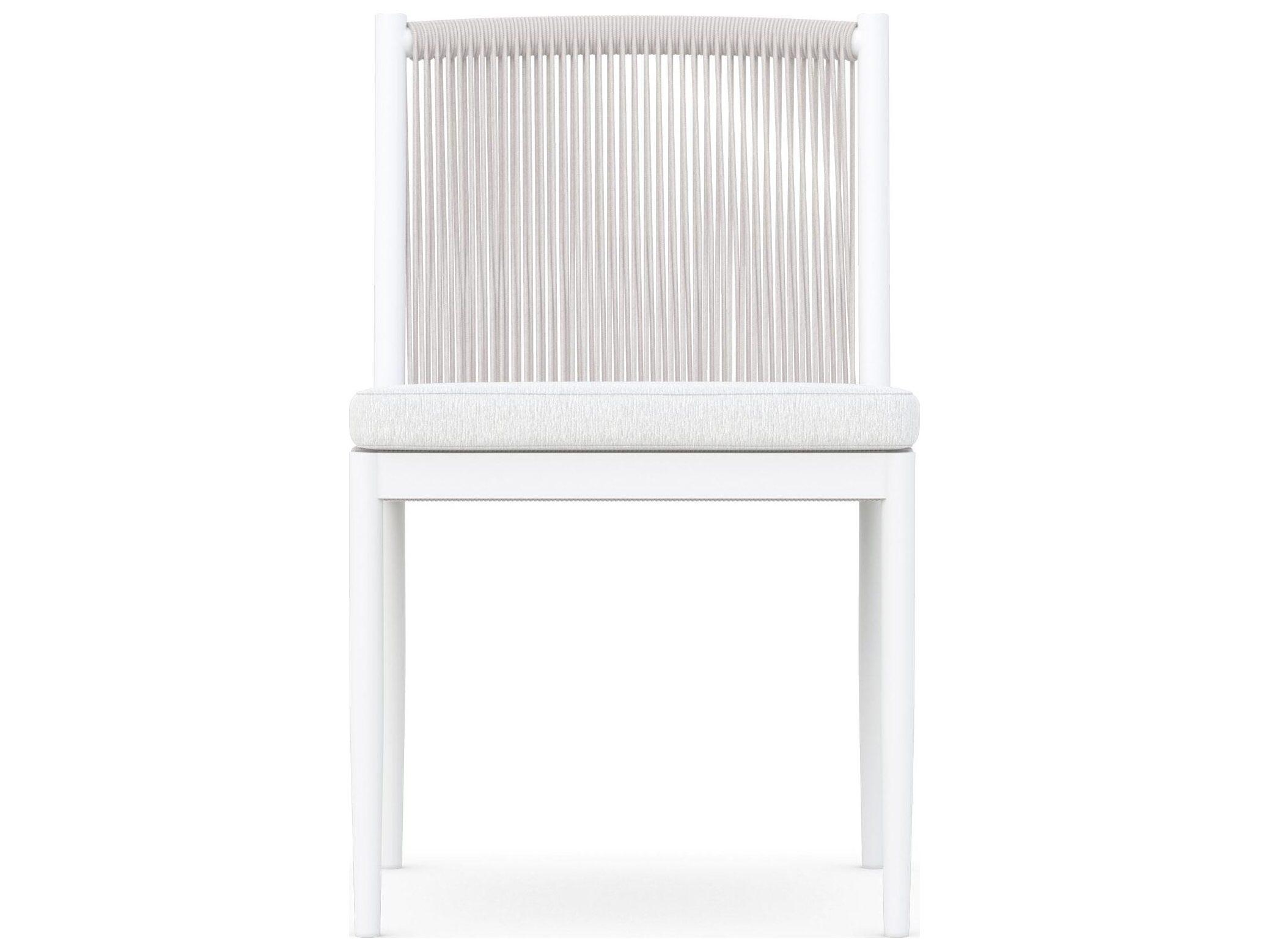 Azzurro Living Catalina Sand All-Weather Rope Outdoor Dining Side Chair with Cloud Cushion