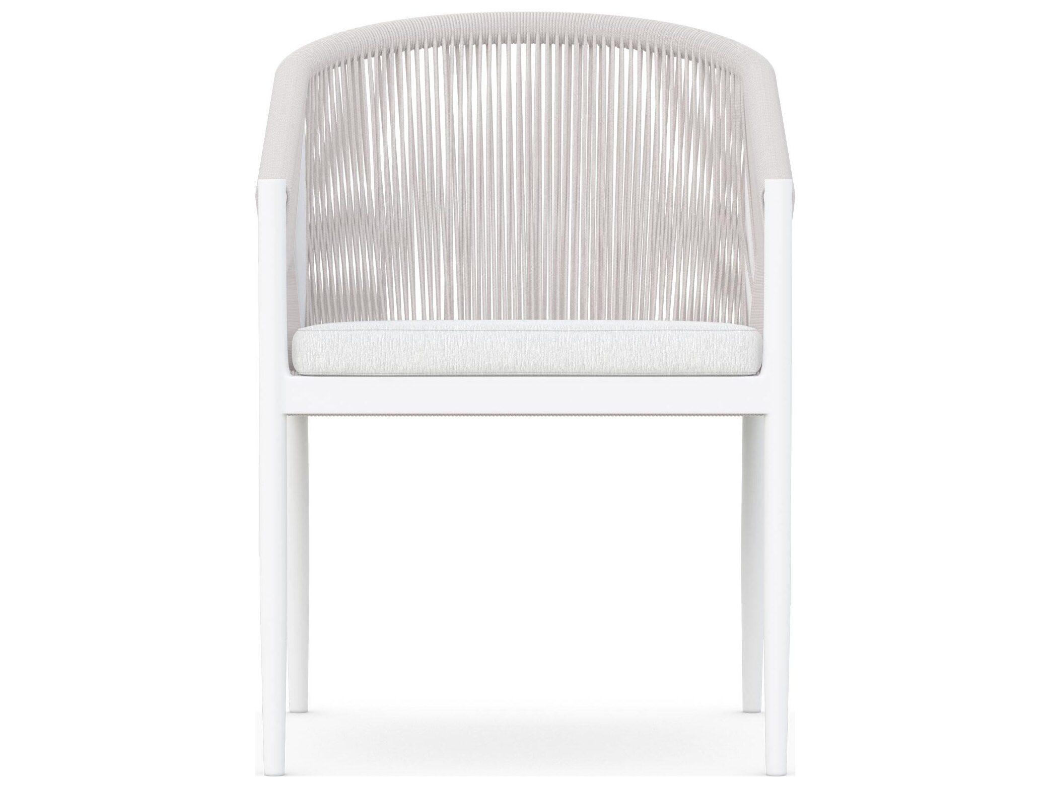 Azzurro Living Catalina Sand All-Weather Rope Outdoor Patio Dining Arm Chair with Cloud Cushion