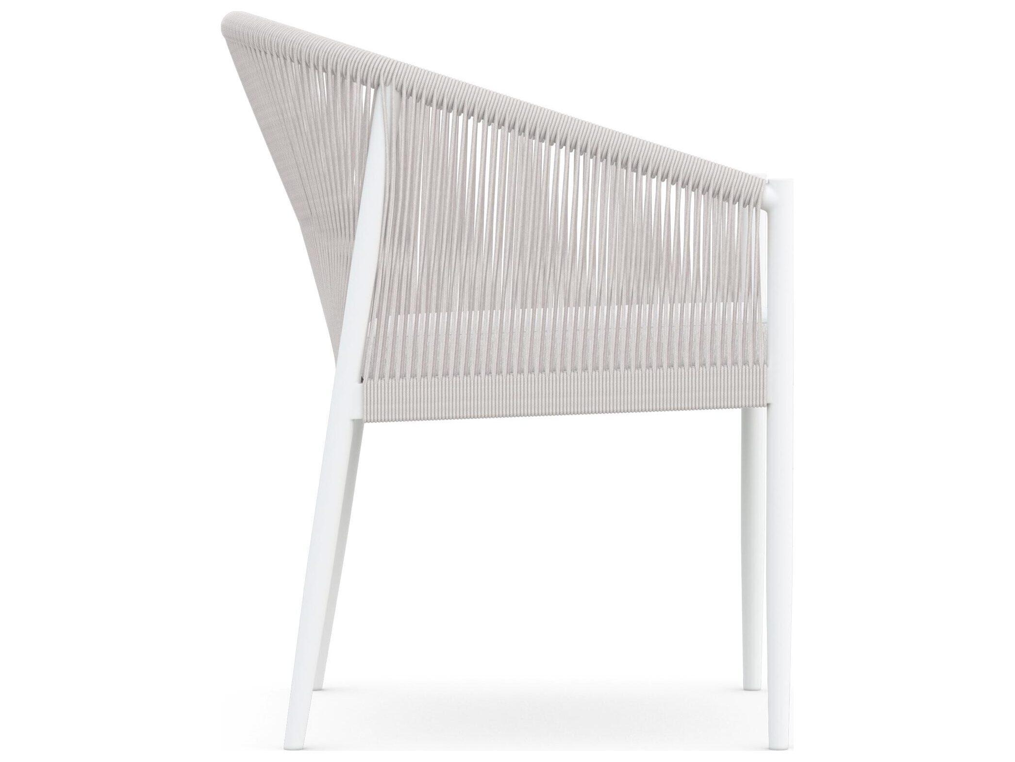 Azzurro Living Catalina Sand All-Weather Rope Outdoor Patio Dining Arm Chair with Cloud Cushion