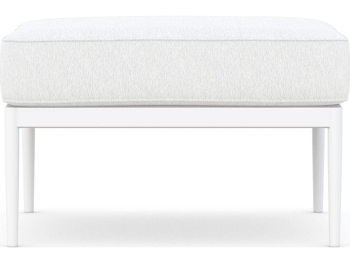 Azzurro Living Catalina Sand All-Weather Rope Patio Ottoman with Cloud Cushion