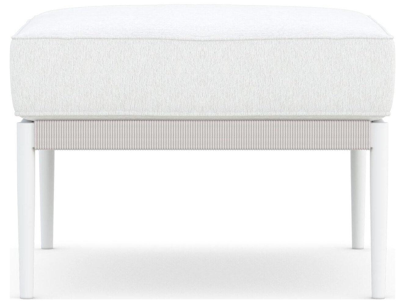 Azzurro Living Catalina Sand All-Weather Rope Patio Ottoman with Cloud Cushion