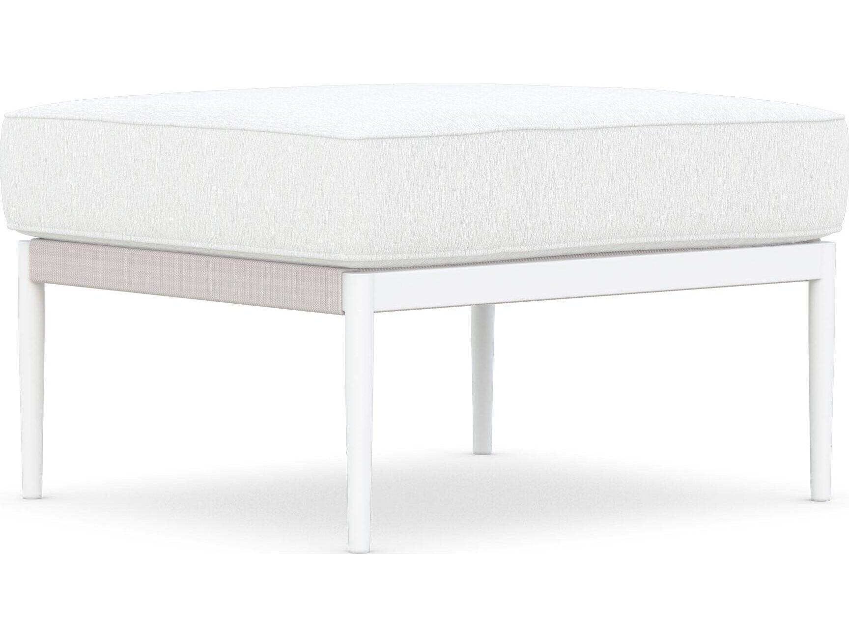 Azzurro Living Catalina Sand All-Weather Rope Patio Ottoman with Cloud Cushion