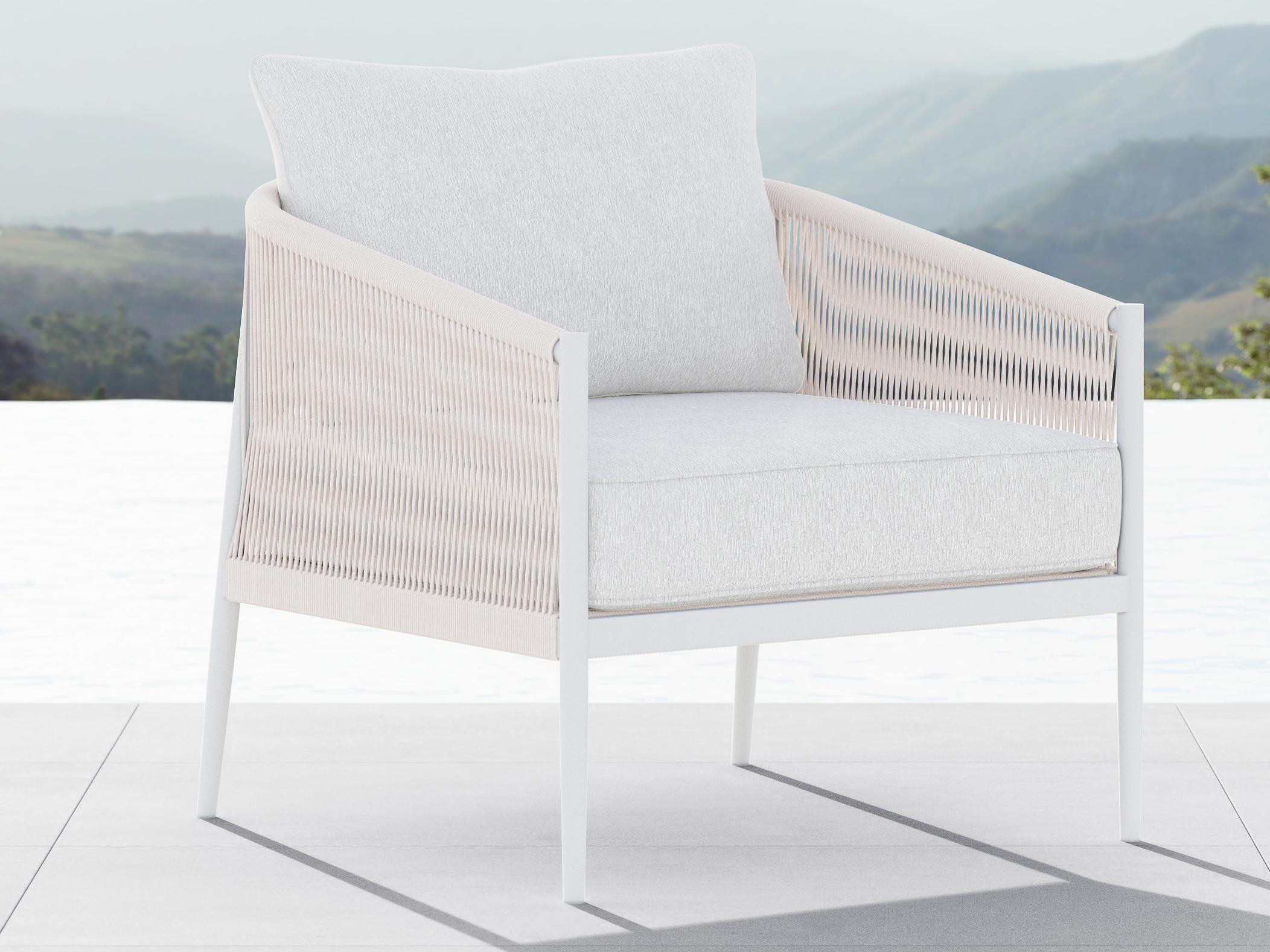 Azzurro Living Catalina Sand All-Weather Rope Lounge with Cloud Cushion