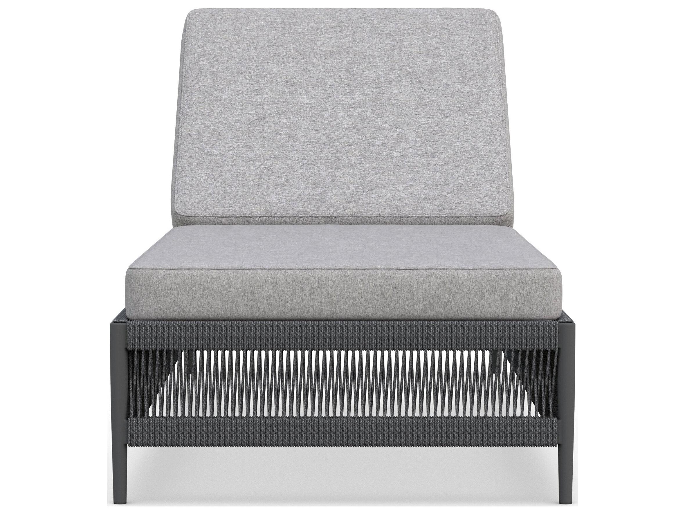 Azzurro Living Catalina Ash All-Weather Rope Outdoor Chaise Lounge with Fog Cushion