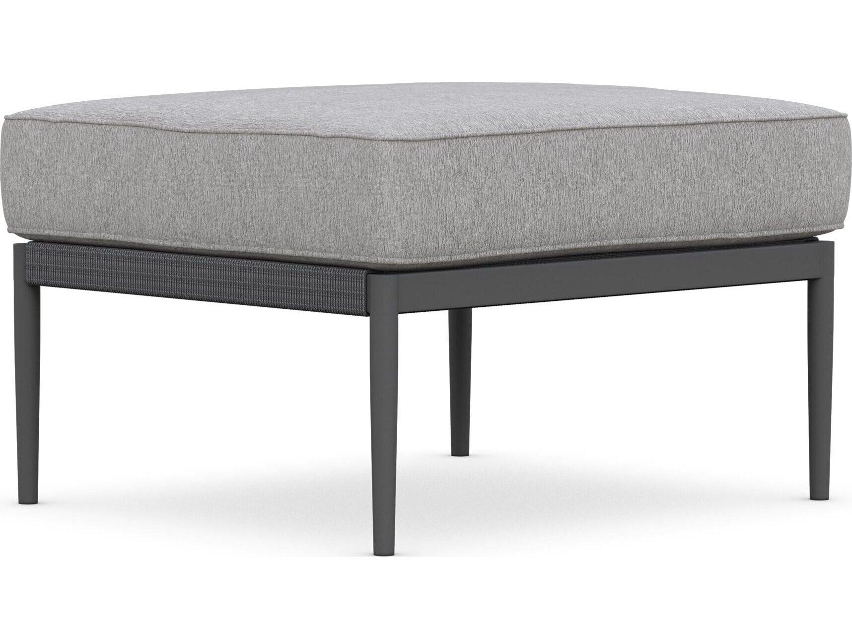 Azzurro Living Catalina Ash All-Weather Rope Outdoor Ottoman with Fog Cushion