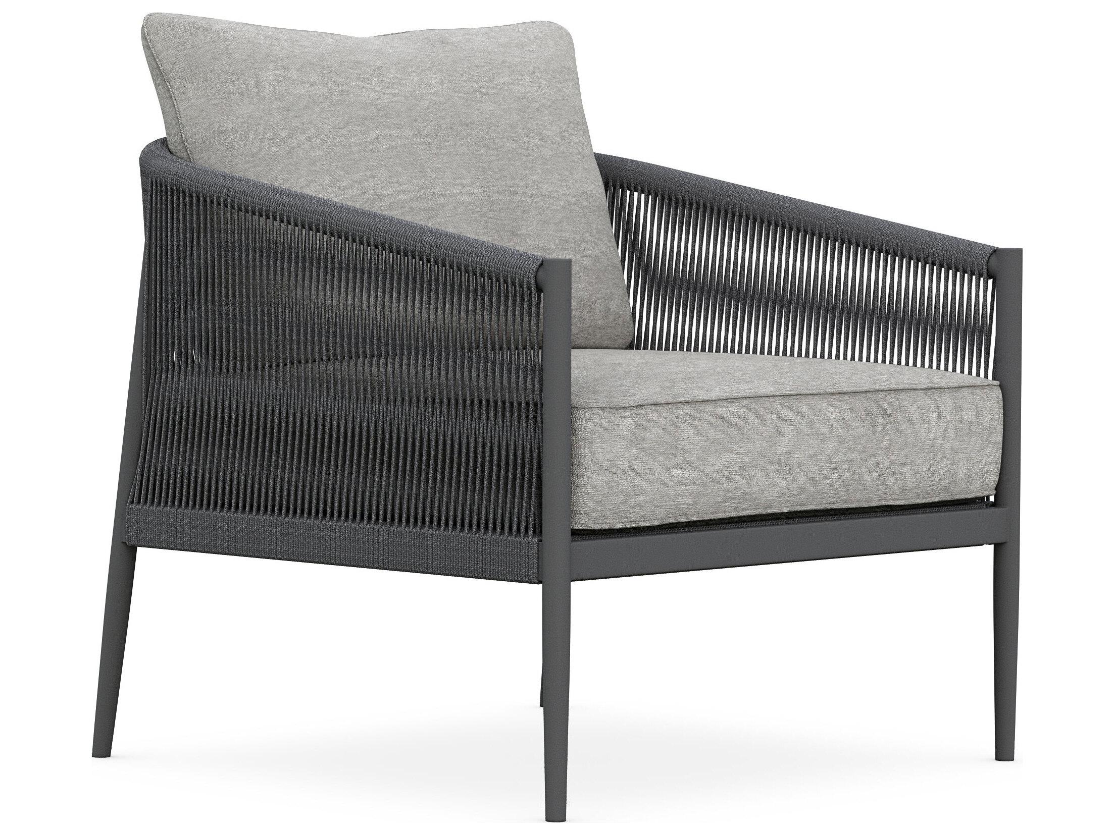 Azzurro Living Catalina Ash All-Weather Rope Patio Lounge Chair with Fog Cushion