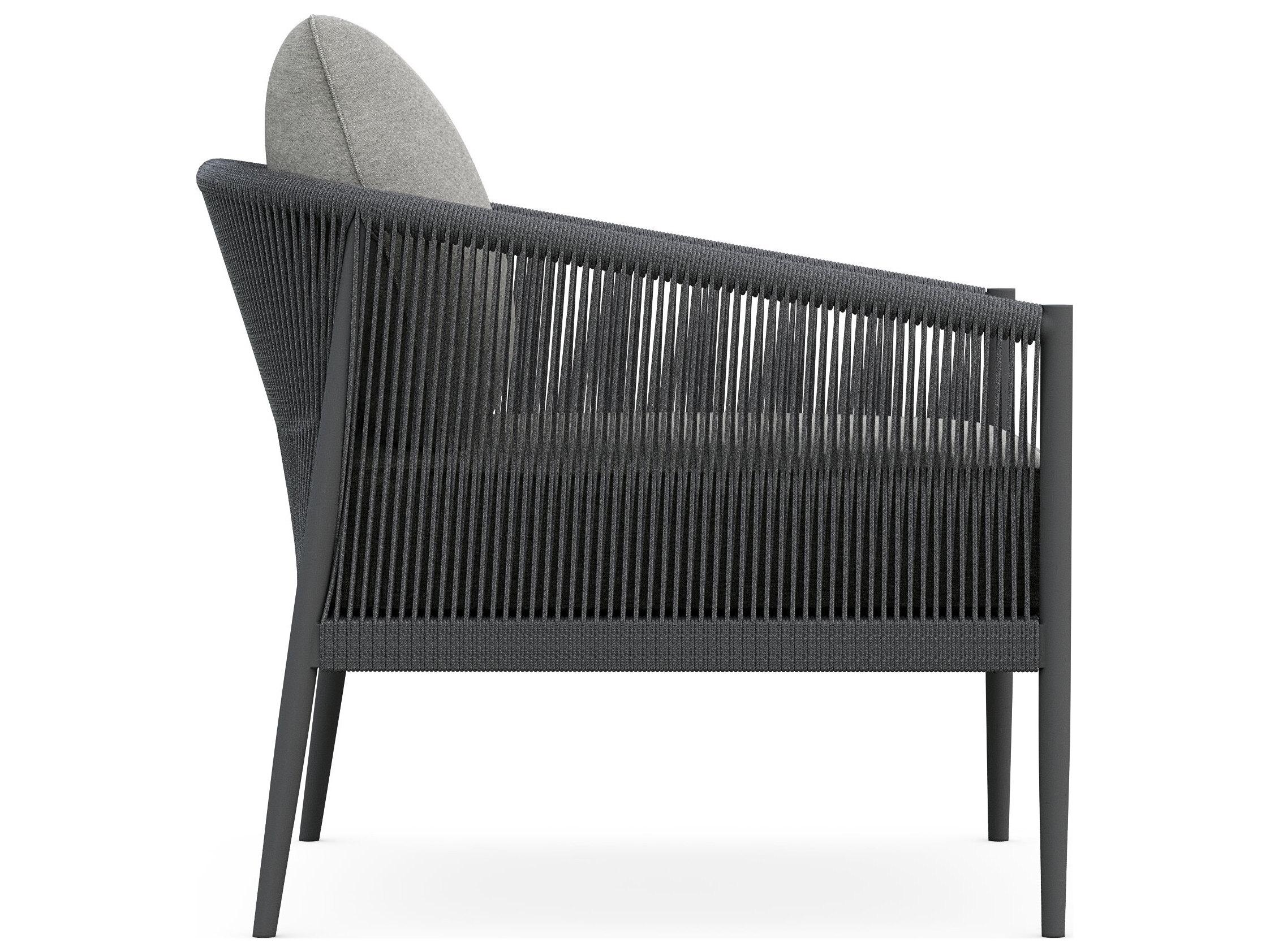 Azzurro Living Catalina Ash All-Weather Rope Patio Lounge Chair with Fog Cushion