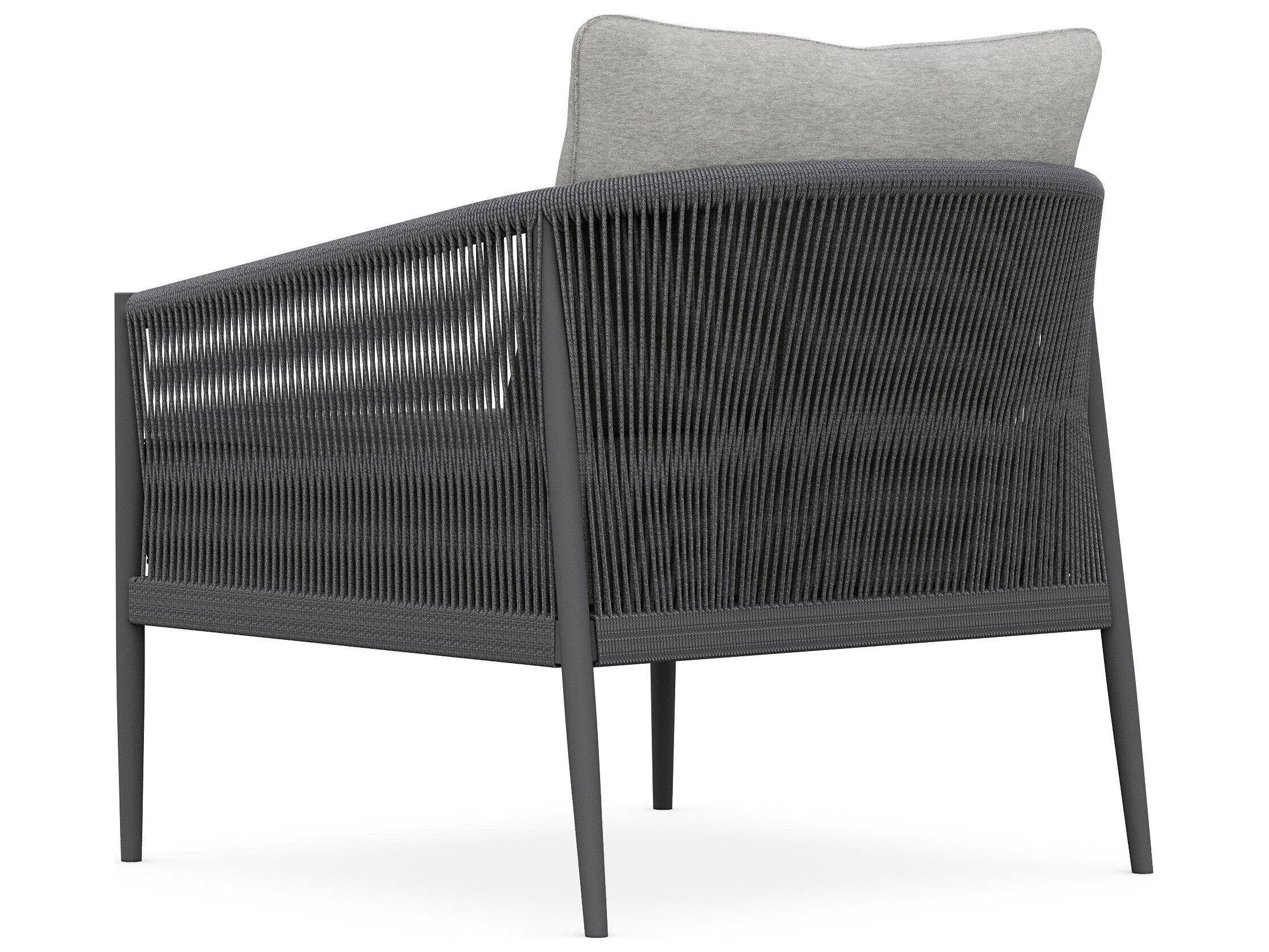 Azzurro Living Catalina Ash All-Weather Rope Patio Lounge Chair with Fog Cushion