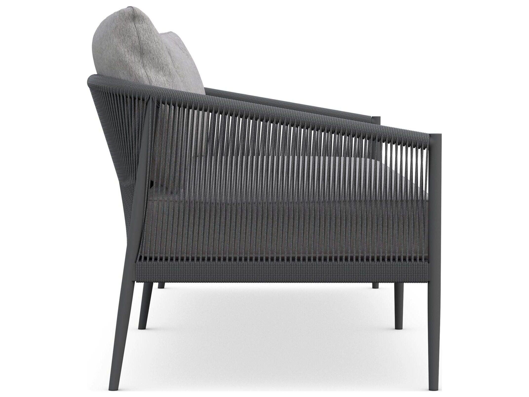 Azzurro Living Catalina Ash All-Weather Rope Outdoor Patio Sofa with Fog Cushion