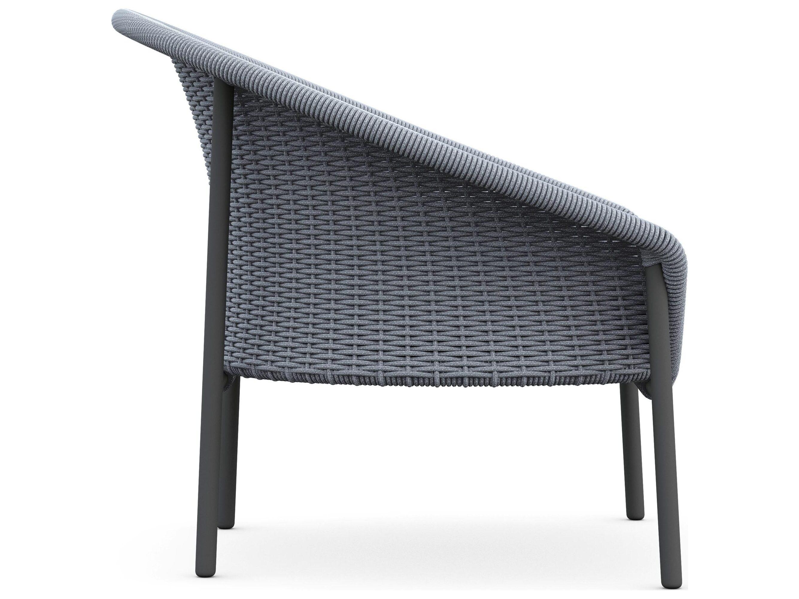 Azzurro Living Cove Gray All-Weather Rope Outdoor Lounge Chair with Midnight Cushion