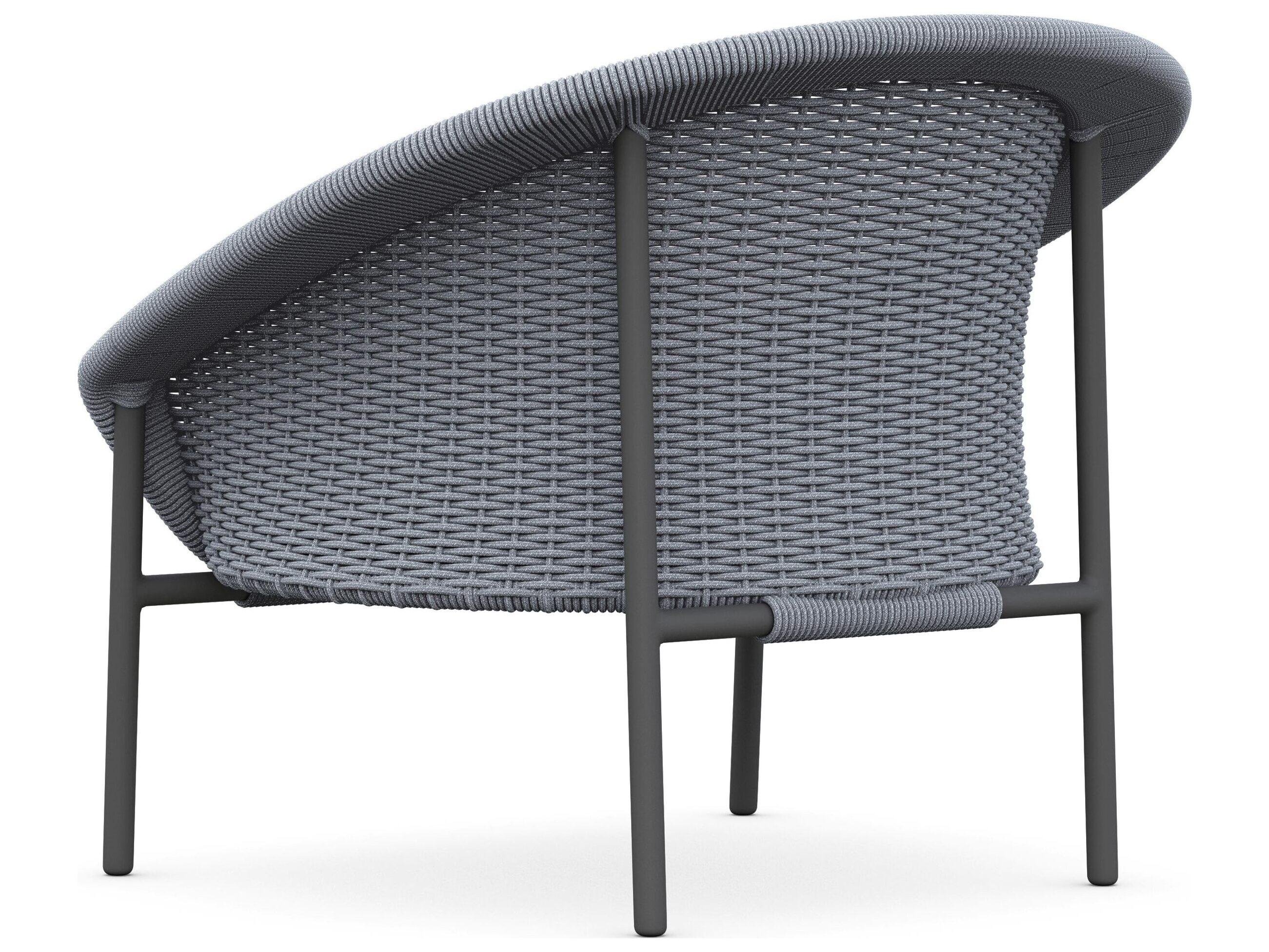 Azzurro Living Cove Gray All-Weather Rope Outdoor Lounge Chair with Midnight Cushion