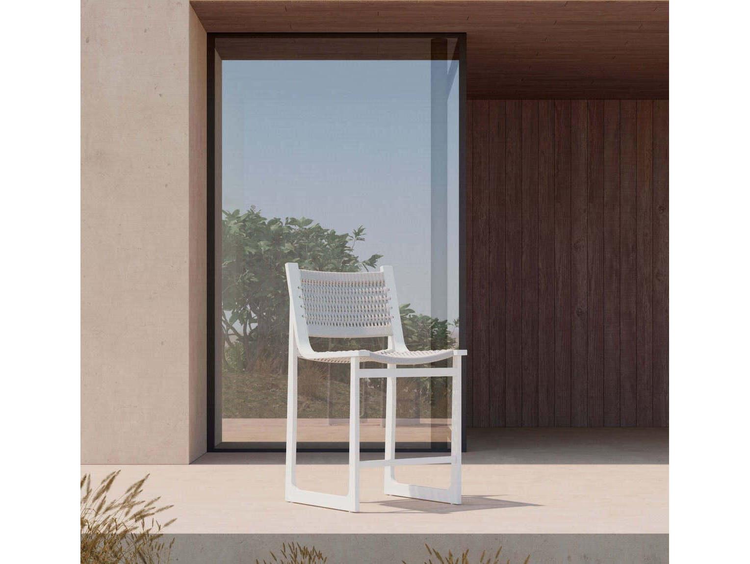 Azzurro Living Cozumel Aluminum Rope Bar Stool