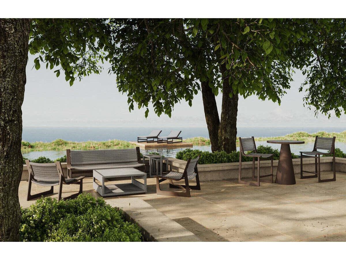 Azzurro Living Cozumel Aluminum Rope Bar Stool