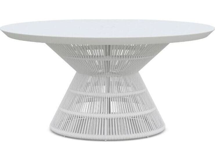 Azzurro Living Captiva Aluminum Round Umbrella Hole Dining Table