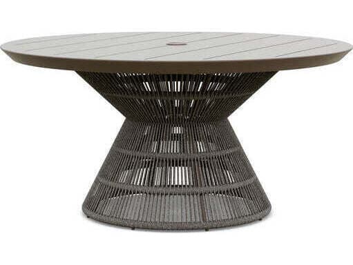 Azzurro Living Captiva Aluminum Round Umbrella Hole Dining Table