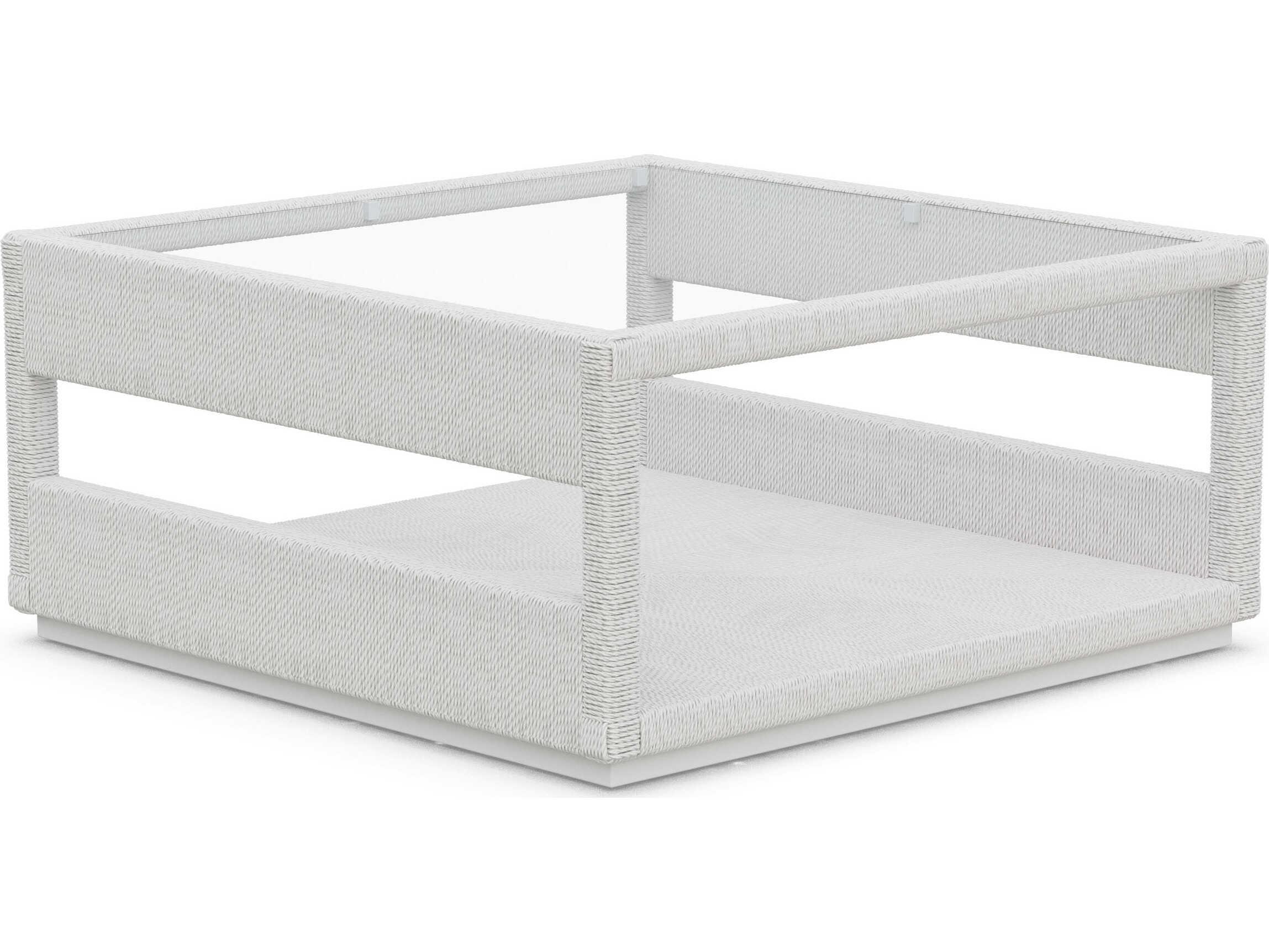 Azzurro Living Cyprus Bone All-weather Wicker Square Coffee Table