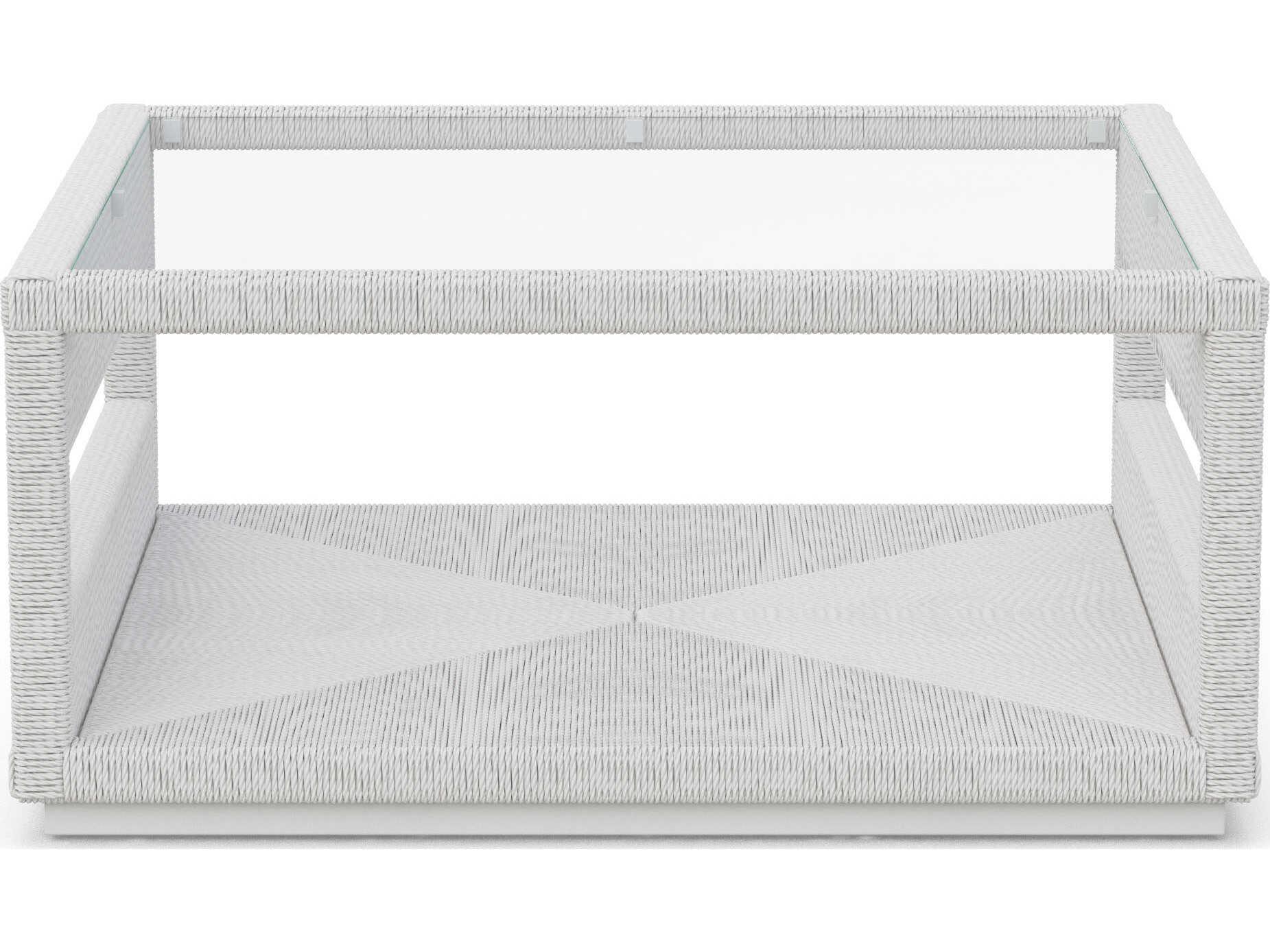 Azzurro Living Cyprus Bone All-weather Wicker Square Coffee Table