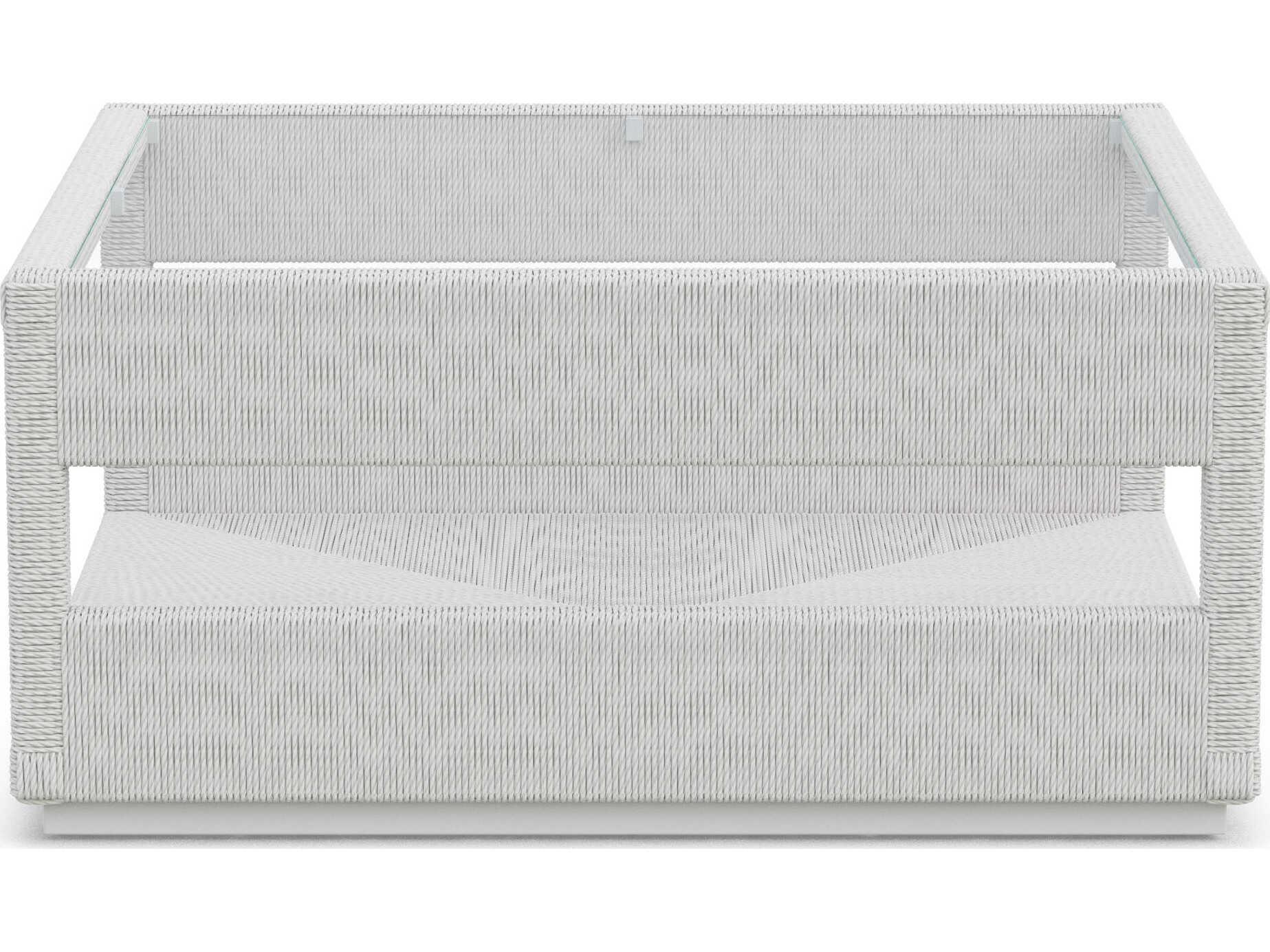 Azzurro Living Cyprus Bone All-weather Wicker Square Coffee Table