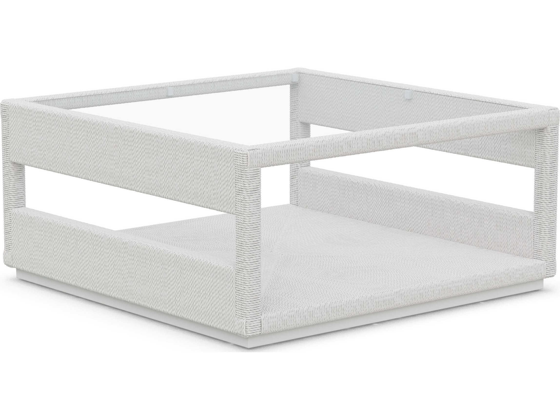 Azzurro Living Cyprus Bone All-weather Wicker Square Coffee Table
