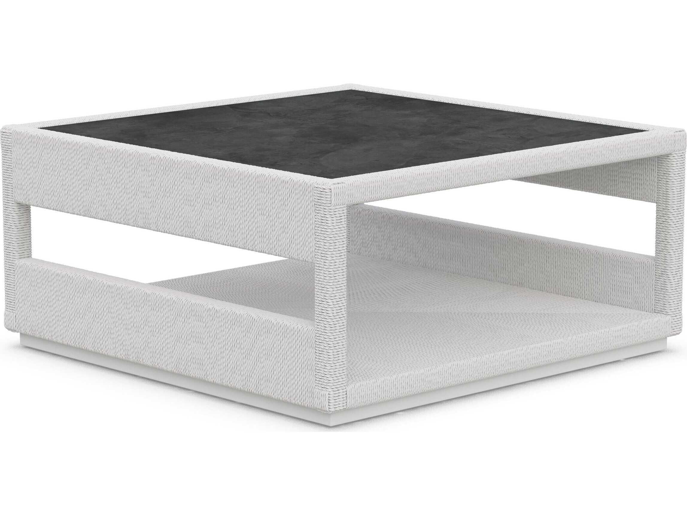 Azzurro Living Cyprus Bone All-weather Wicker Square Coffee Table