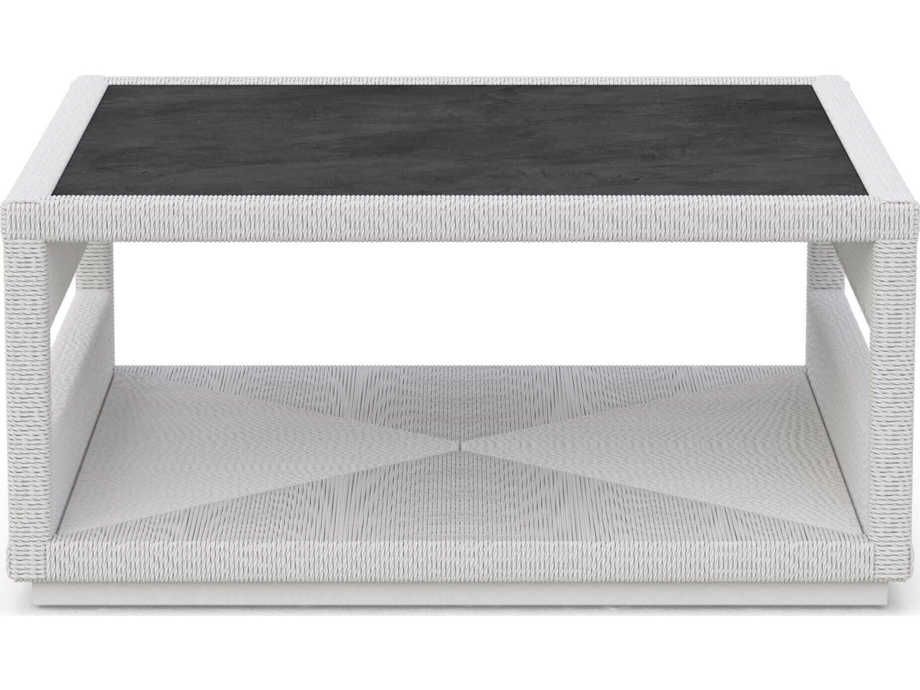Azzurro Living Cyprus Bone All-weather Wicker Square Coffee Table