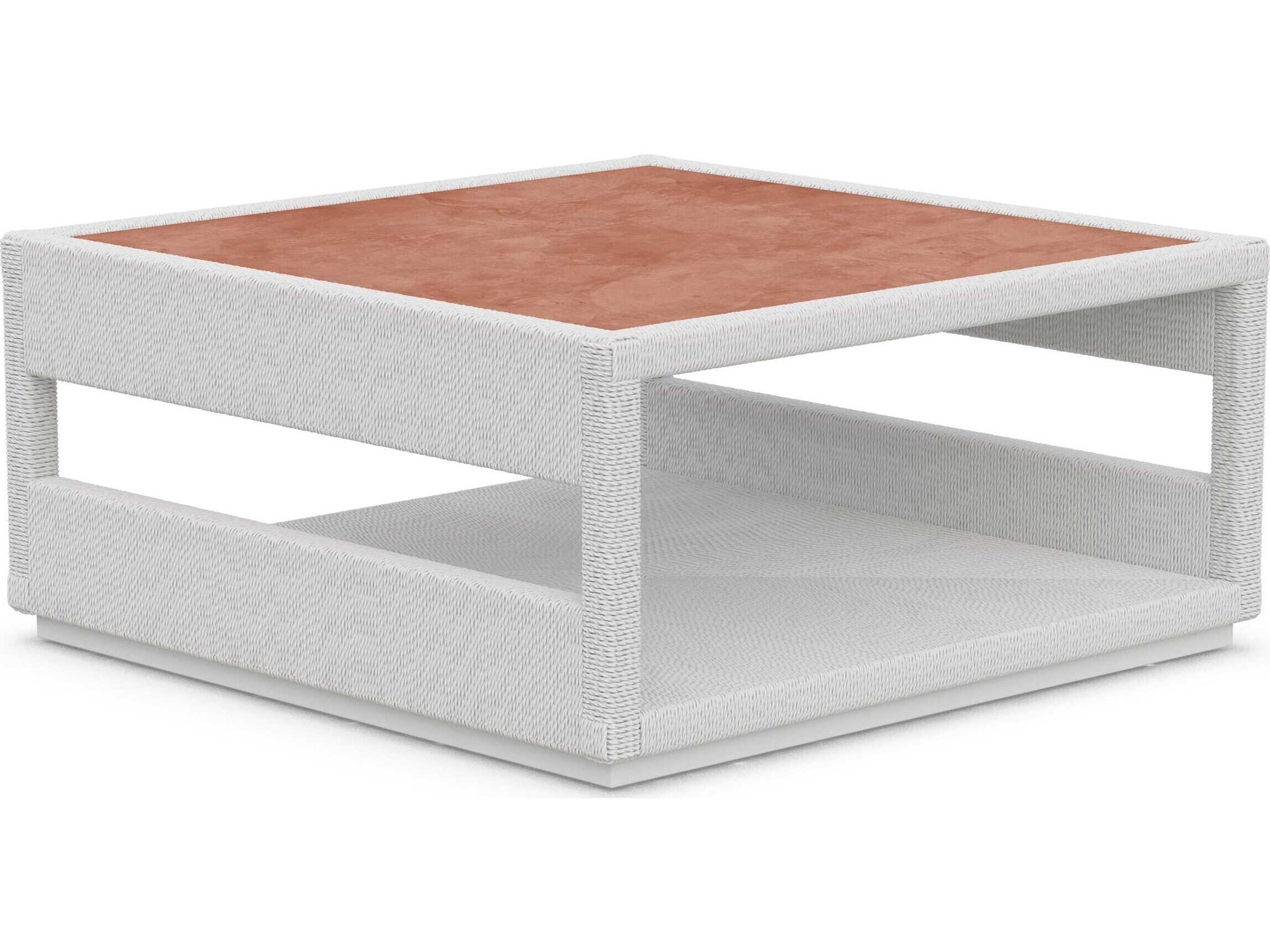 Azzurro Living Cyprus Bone All-weather Wicker Square Coffee Table