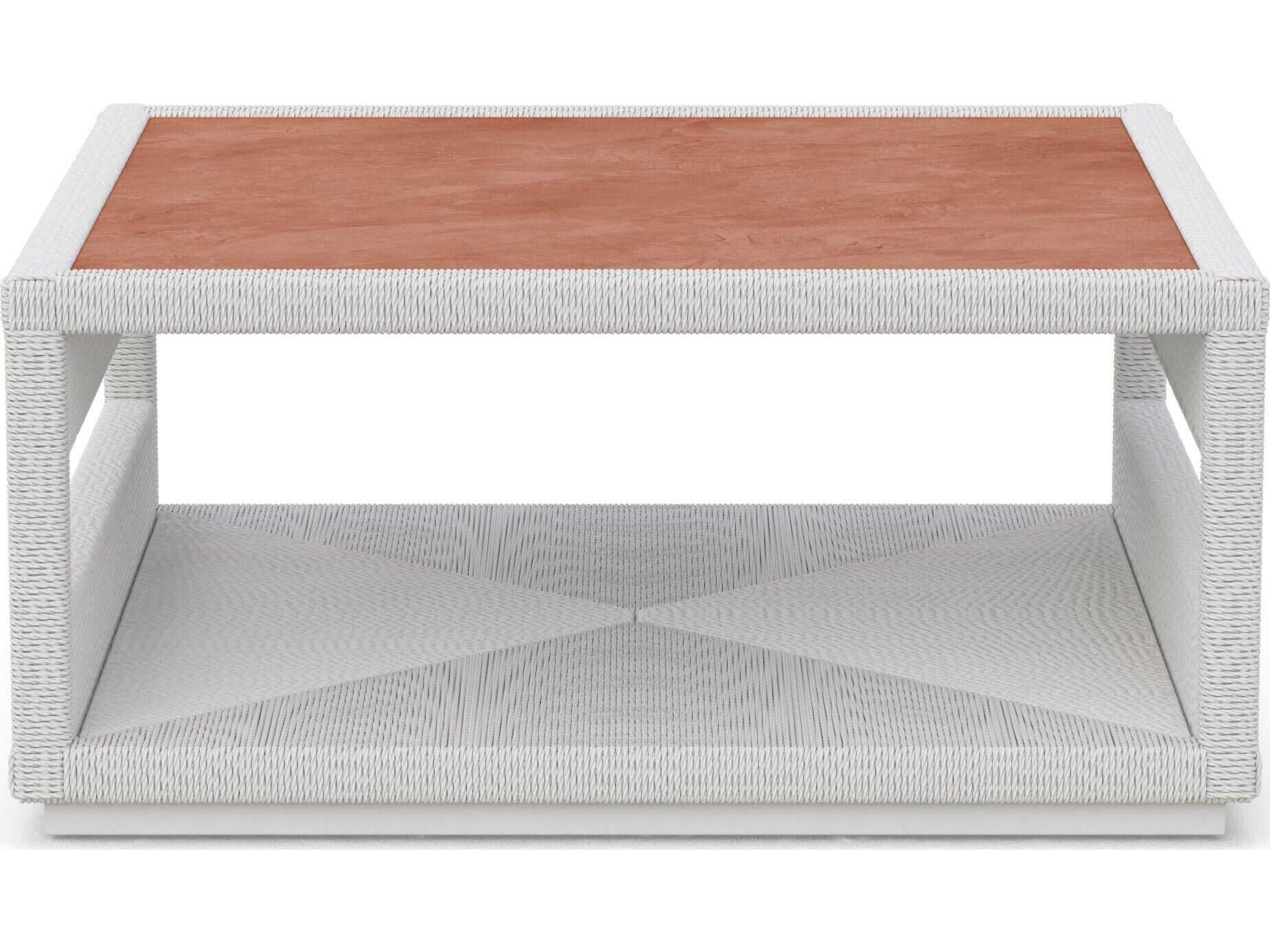 Azzurro Living Cyprus Bone All-weather Wicker Square Coffee Table