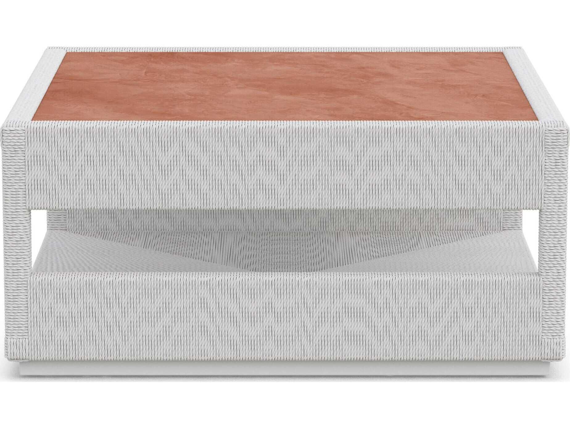 Azzurro Living Cyprus Bone All-weather Wicker Square Coffee Table