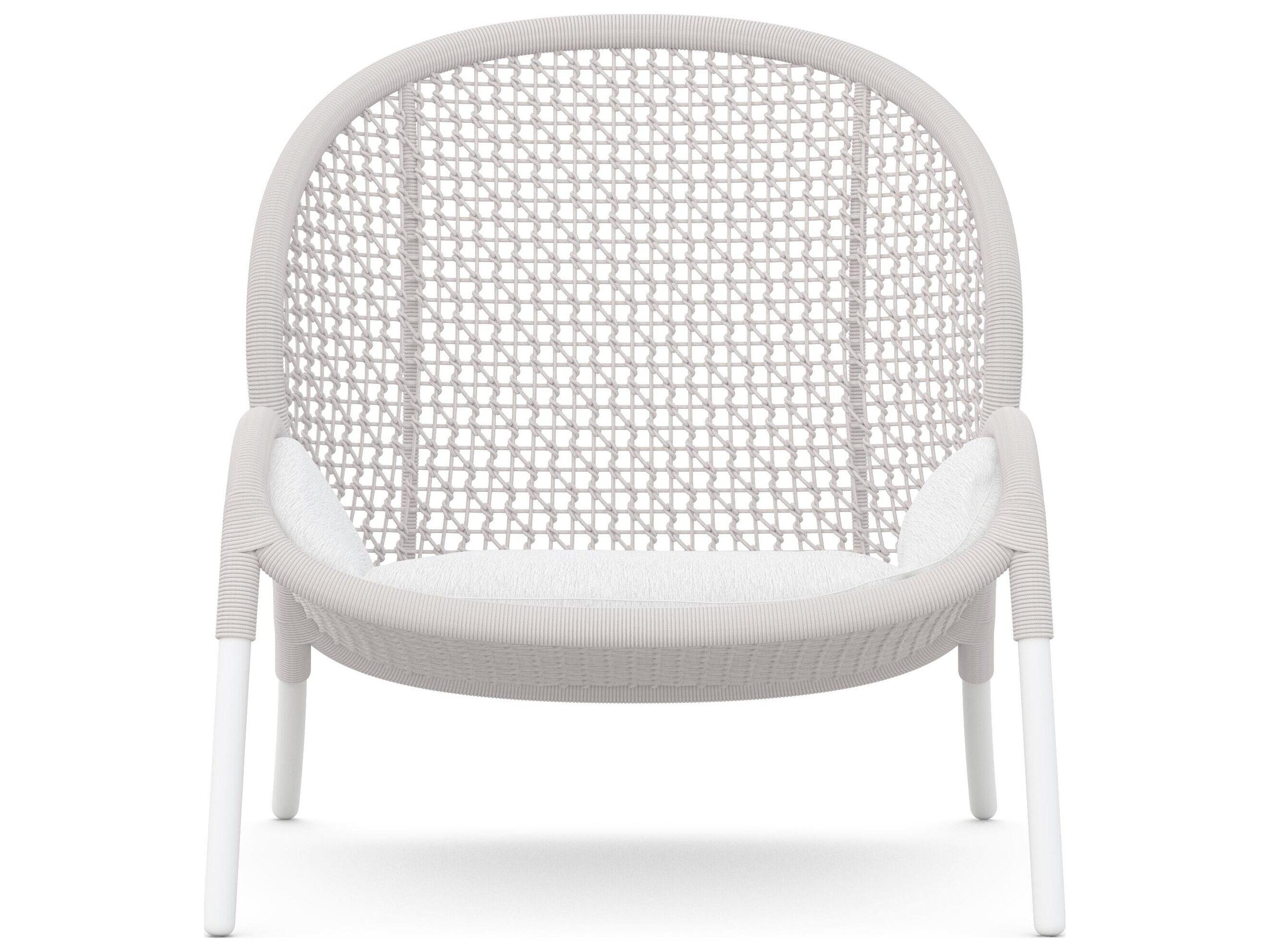 Azzurro Living Dune Sand All-Weather Rope Patio Lounge Chair with Cloud Cushion