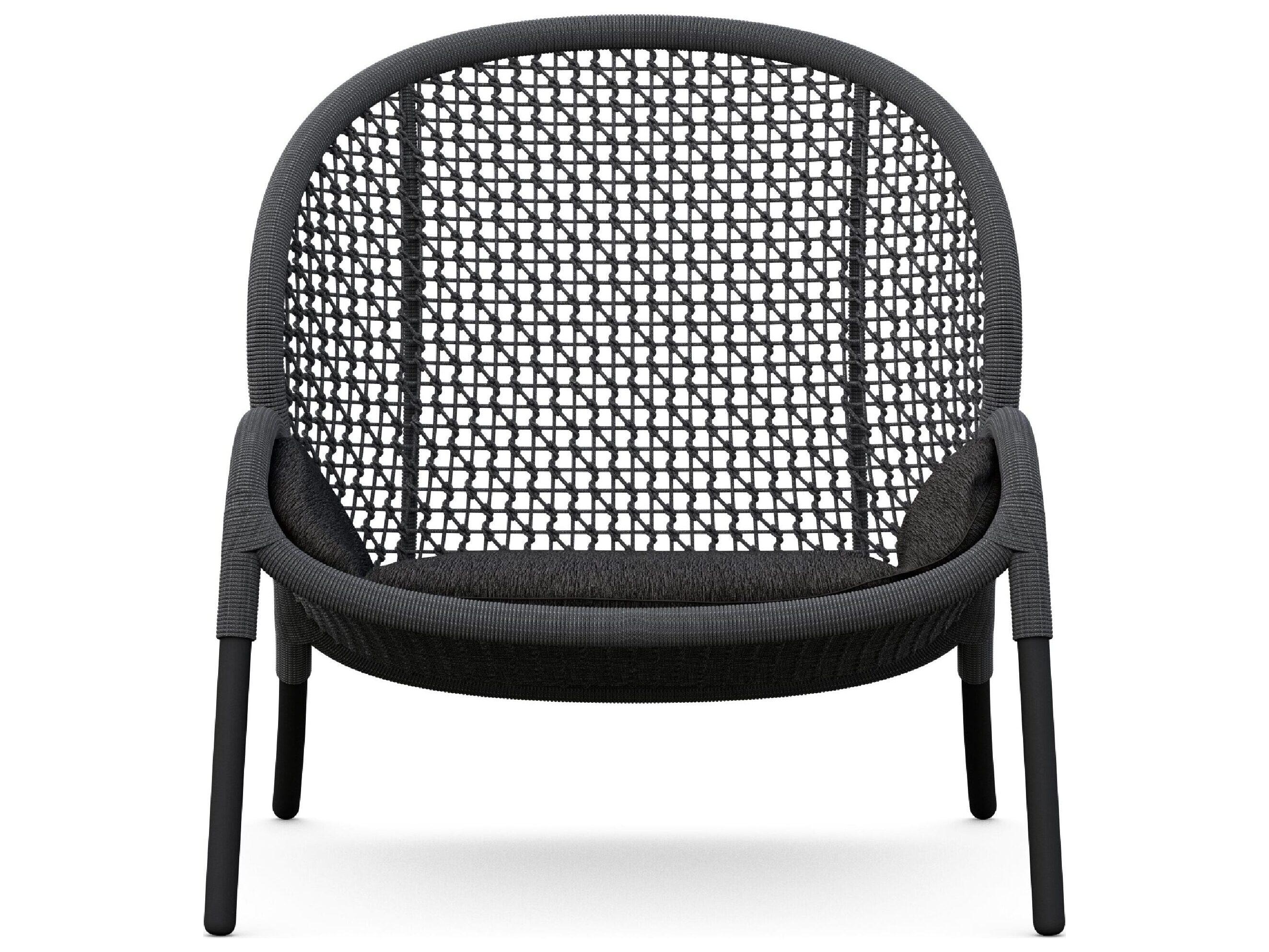 Azzurro Living Dune Ash All-Weather Rope Outdoor Lounge Chair with Midnight Cushion