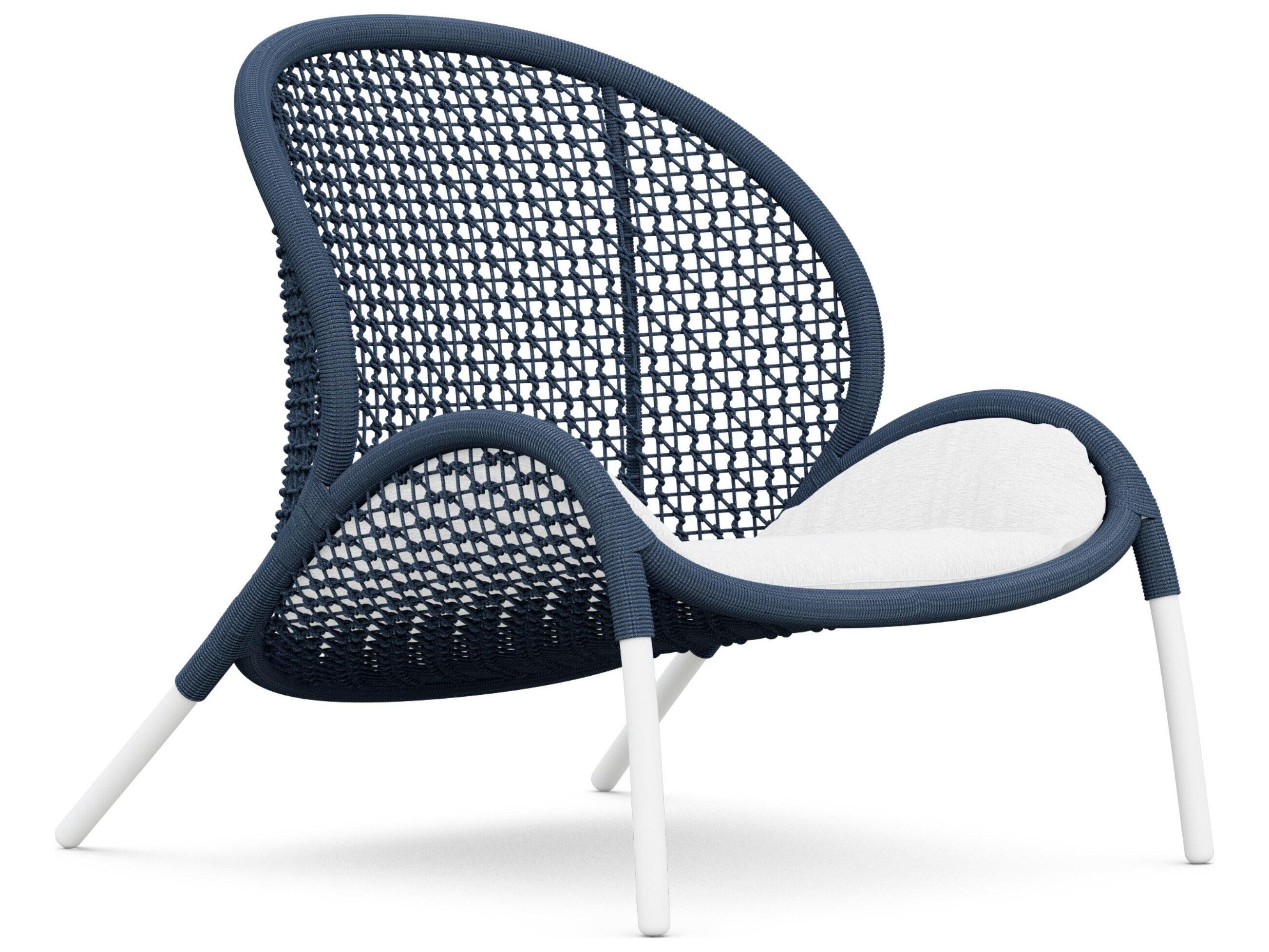 Azzurro Living Dune Royal All-Weather Rope Outdoor Patio Lounge Chair with Cloud Cushion