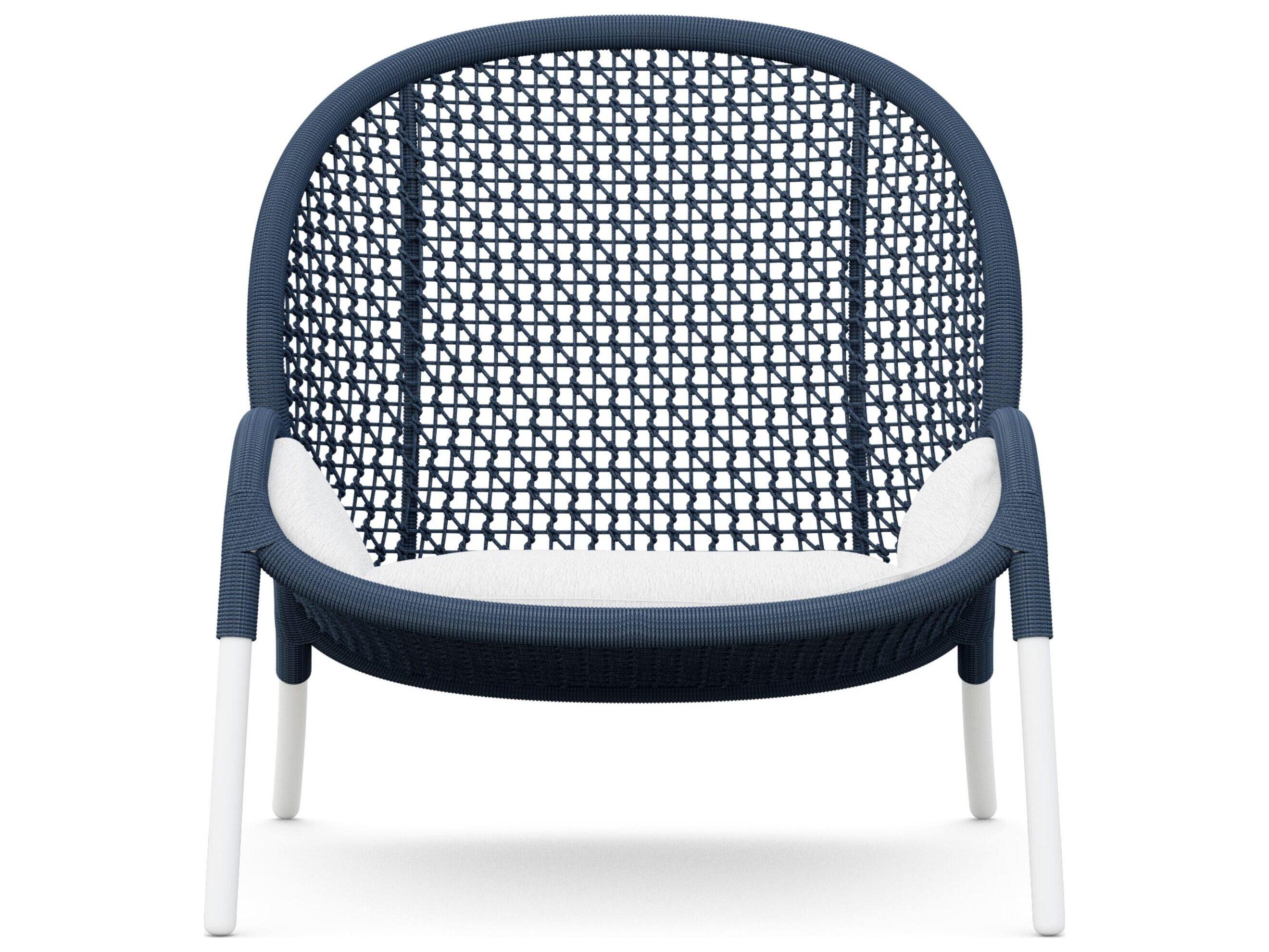 Azzurro Living Dune Royal All-Weather Rope Outdoor Patio Lounge Chair with Cloud Cushion